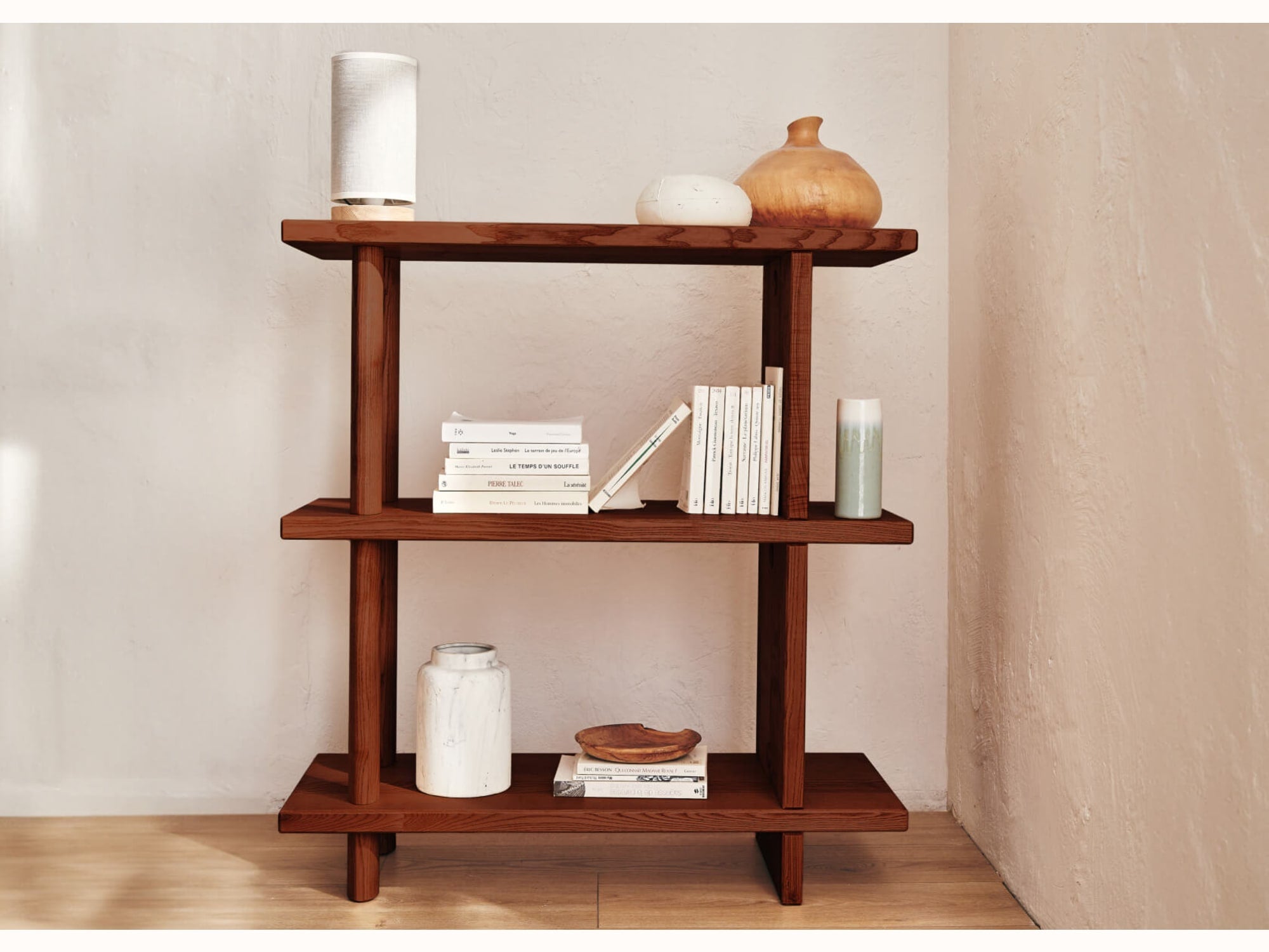 Niedriges Regal aus Massivholz TORII – Kipli