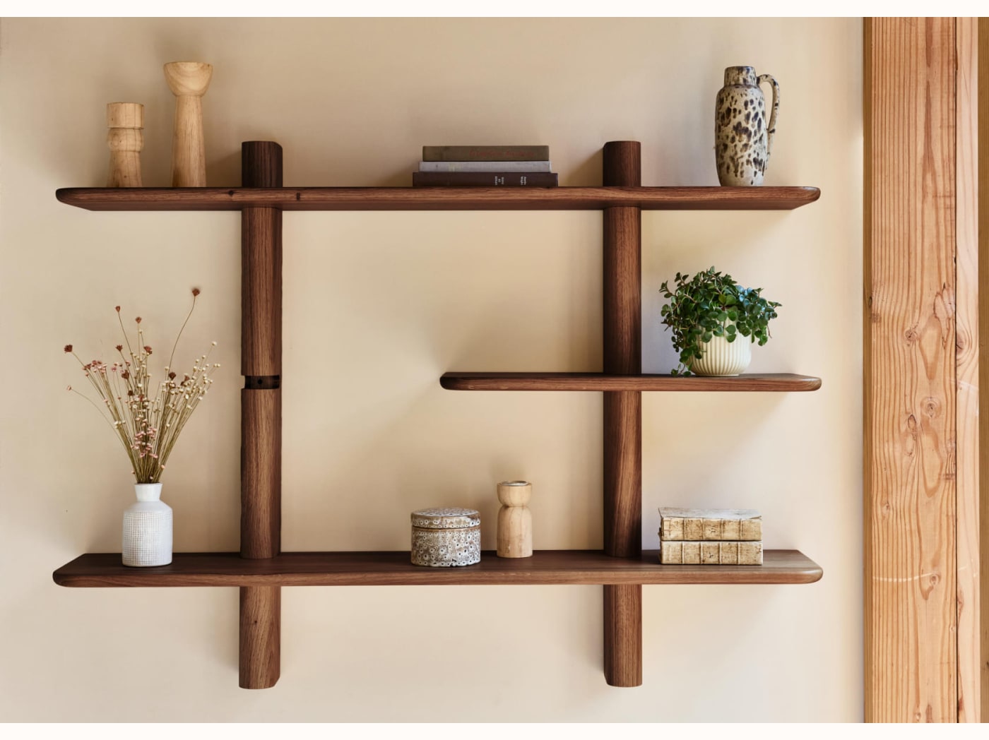 Scaffale da parete modulare in legno massello BAOBAB