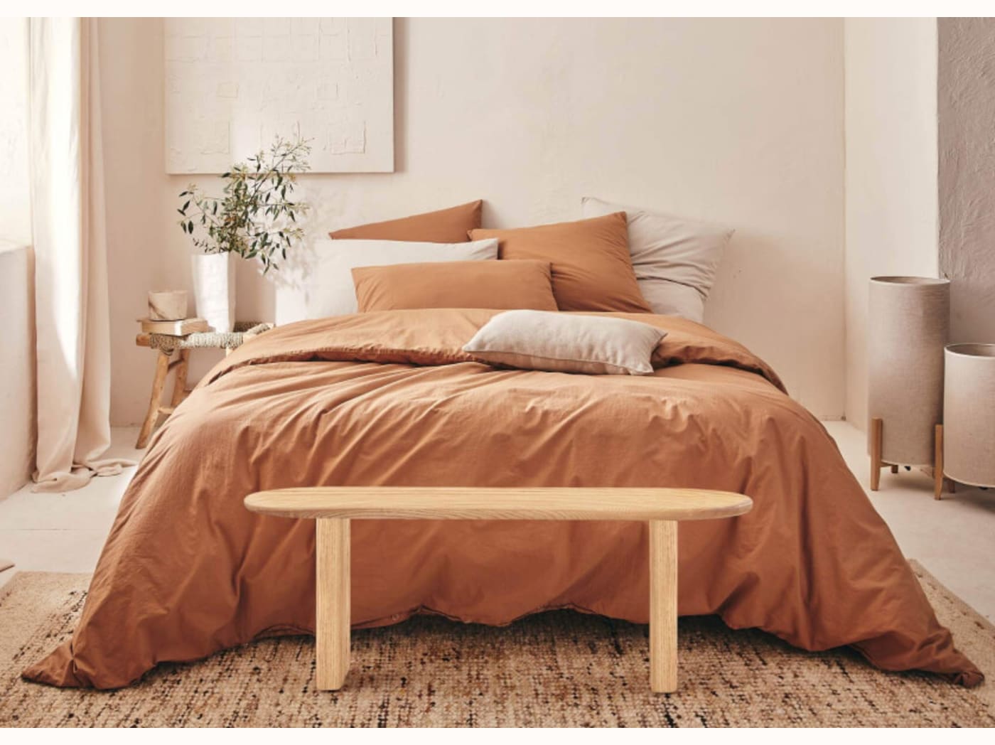 Panca ovale in legno massello BAOBAB - 120 cm