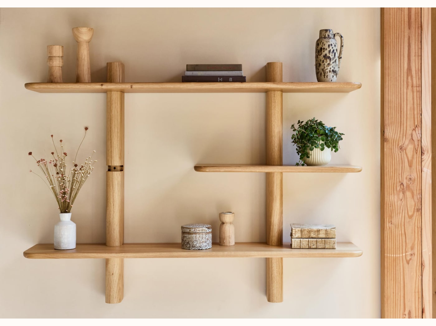 Scaffale da parete modulare in legno massello BAOBAB