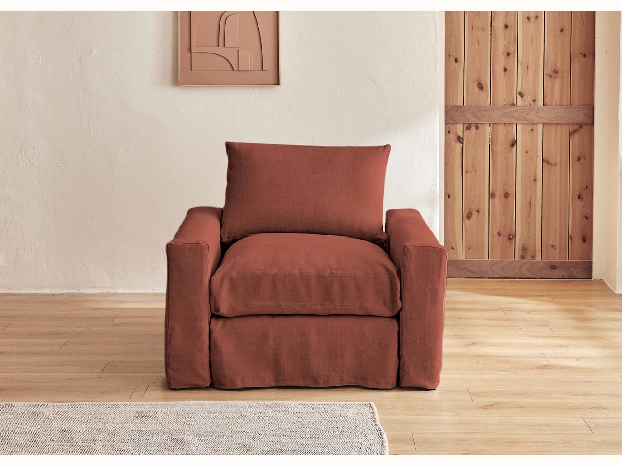 Poltrona LENO in lino, 60 cm