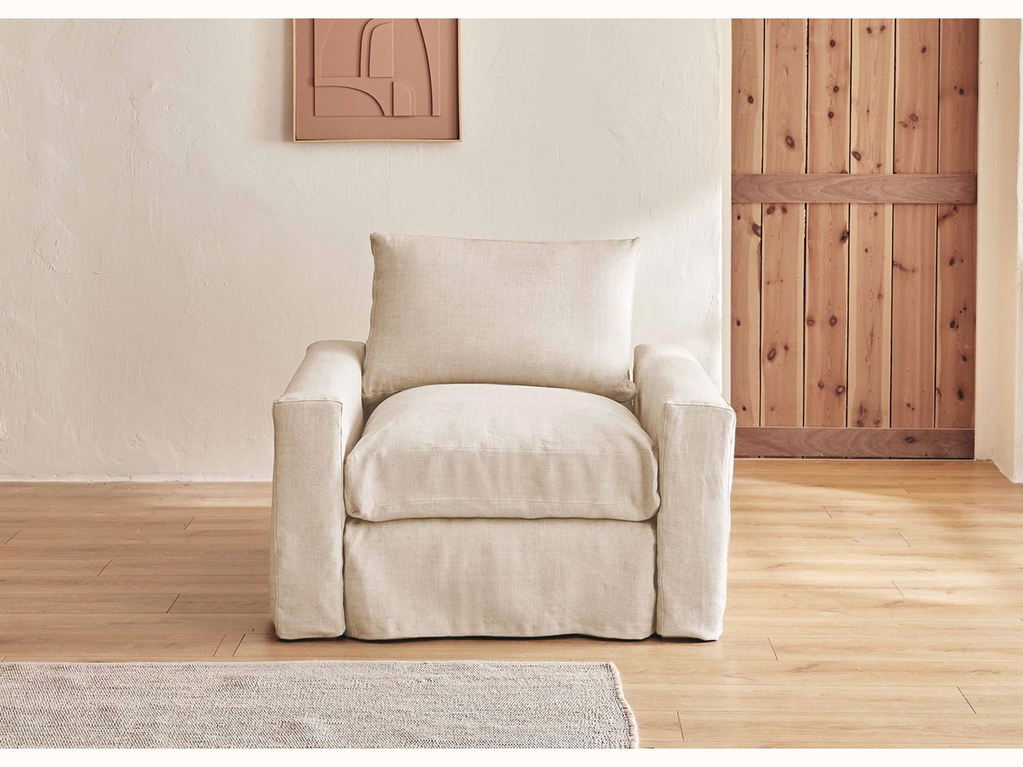 LENO-Sessel aus Leinen, 60 cm