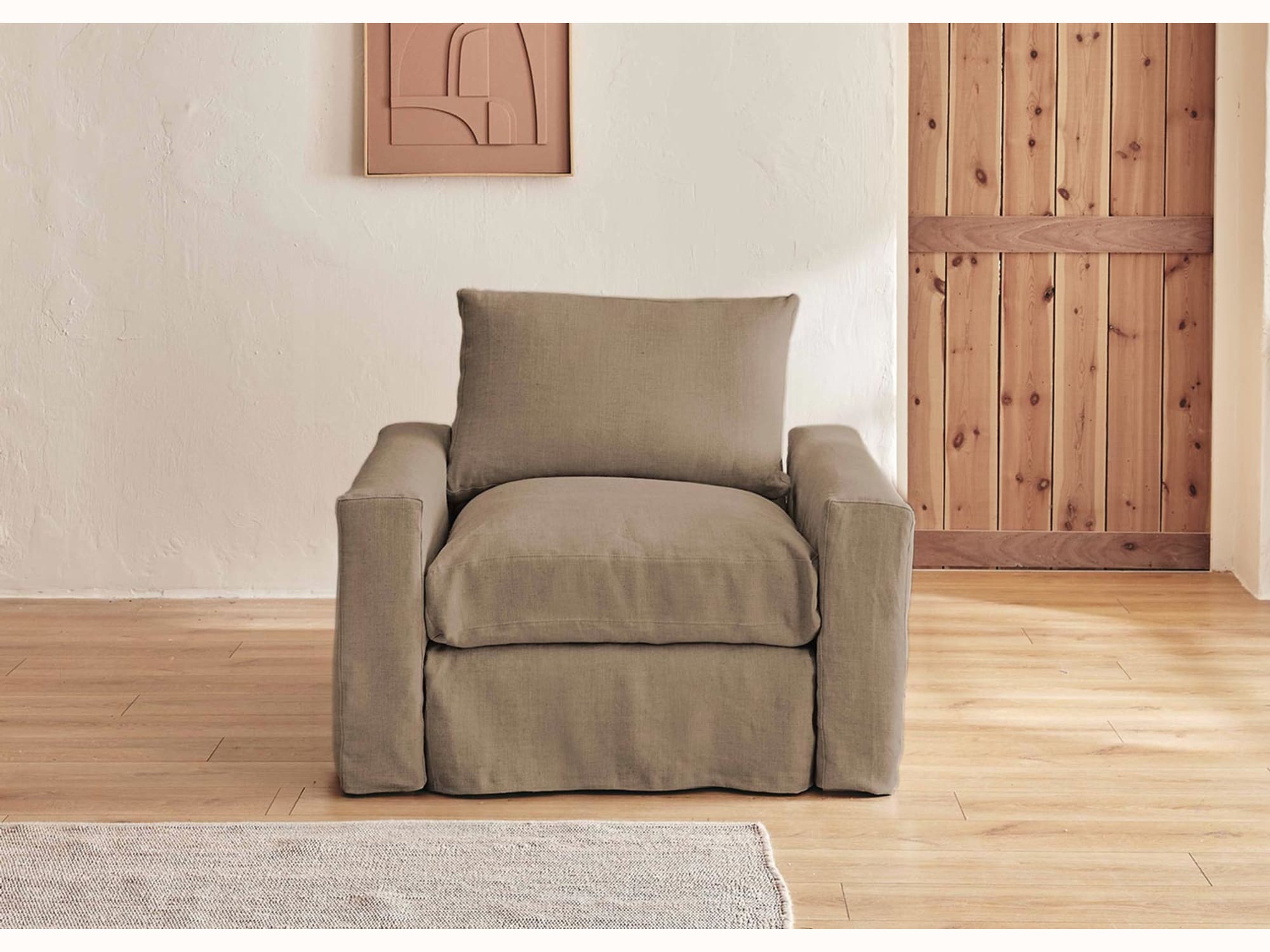 Poltrona LENO in lino, 60 cm