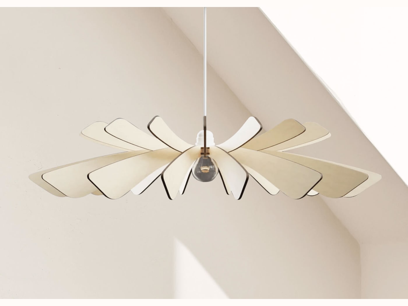 Lampada a sospensione in legno AURORA - Atelier Loupiote x Kipli