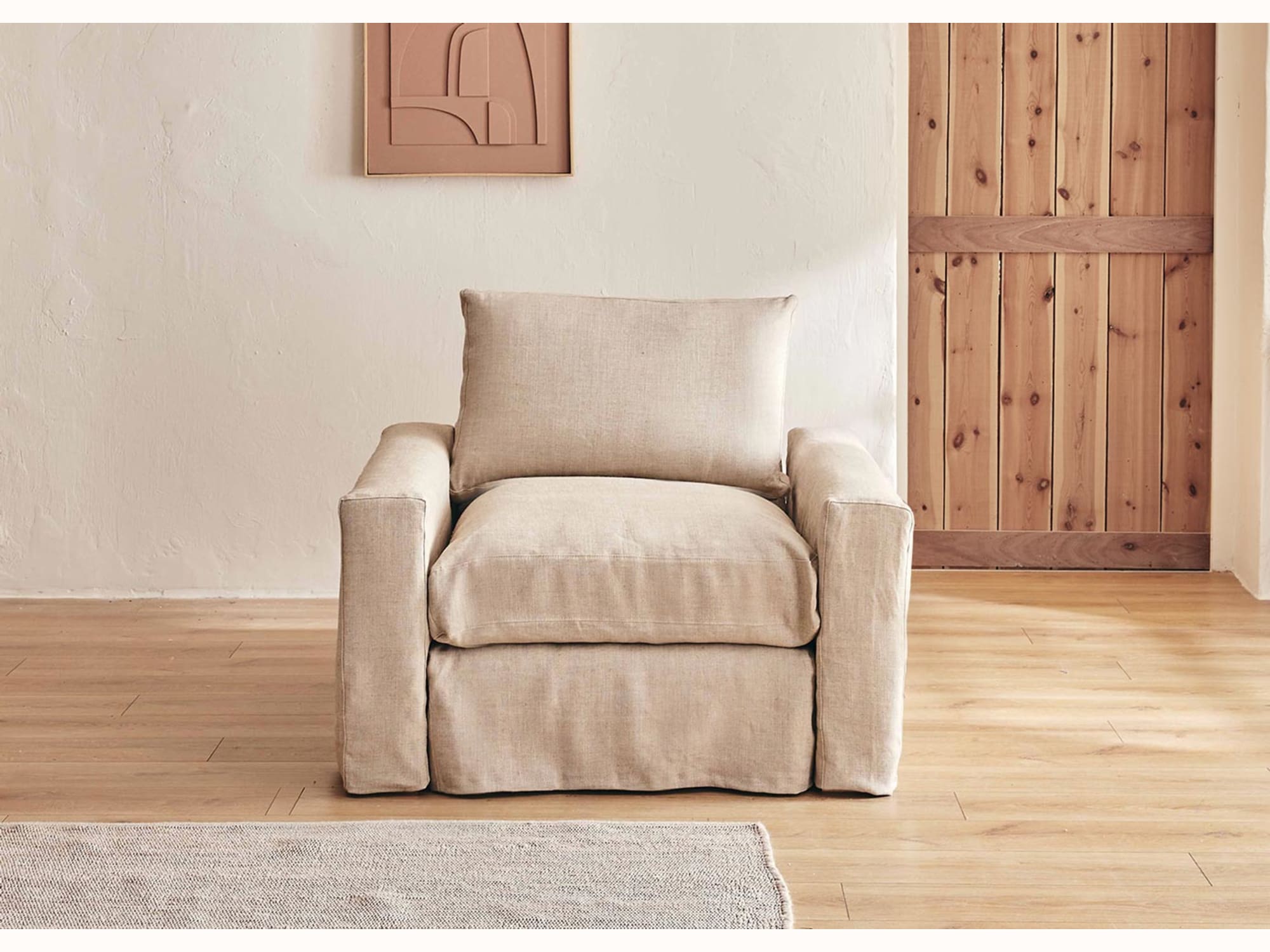 Poltrona LENO in lino, 60 cm