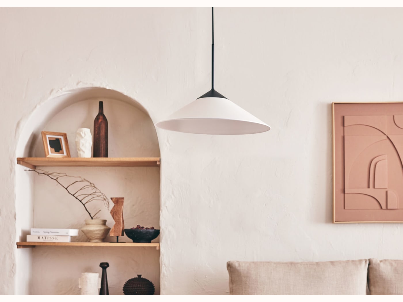 Lampada a sospensione in cotone LA VEILLÉE