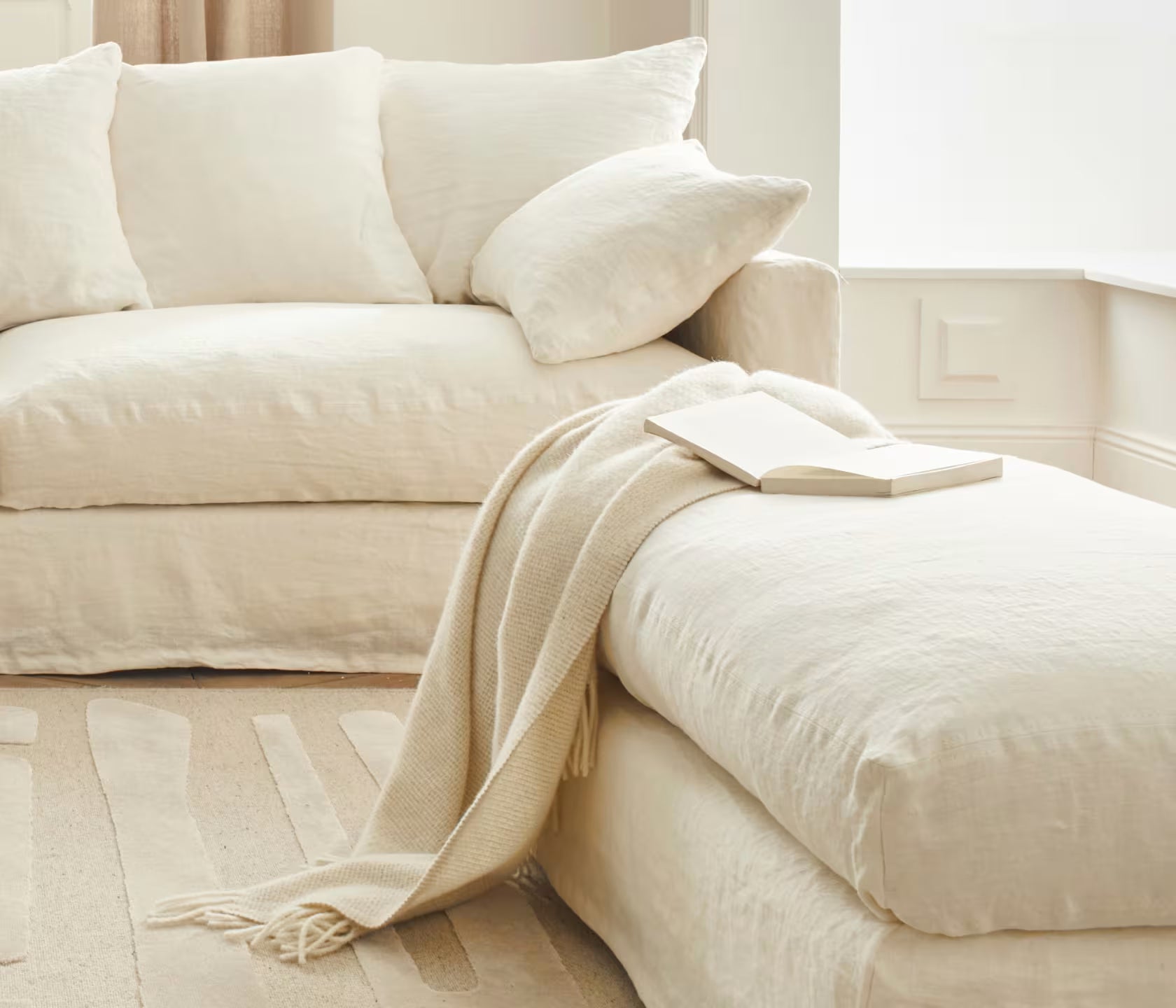 Pouf in lino PALM