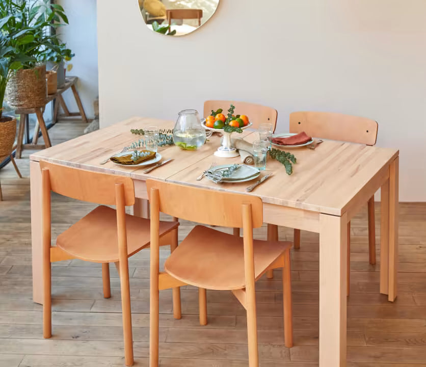 Table à manger extensible en bois massif MAIA
