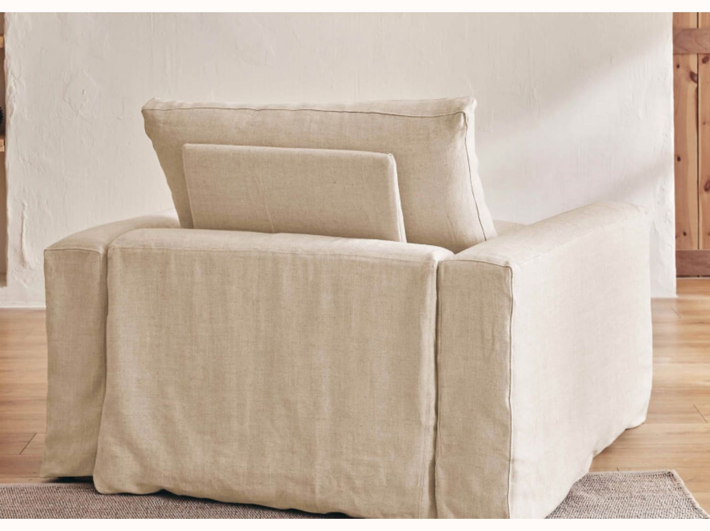 Poltrona LENO in lino, 60 cm
