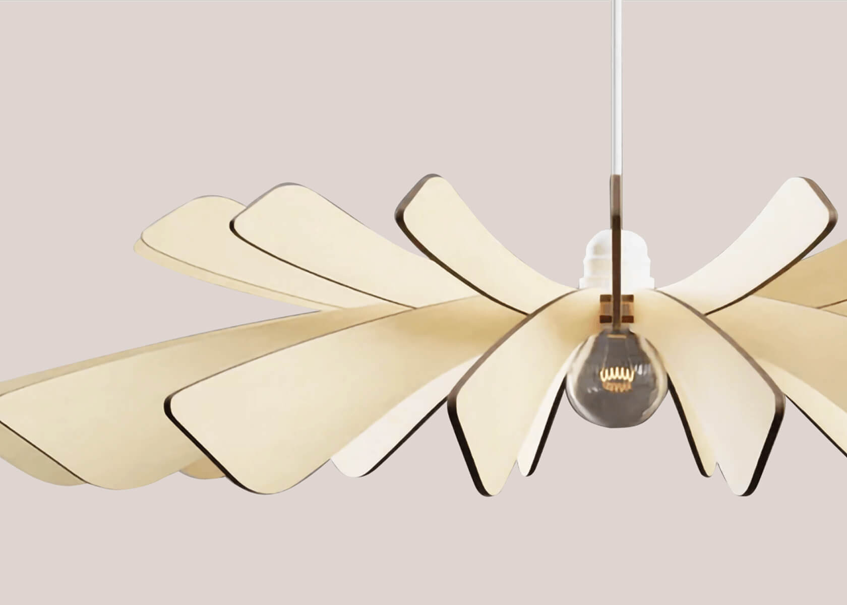 Lampada a sospensione in legno AURORA - Atelier Loupiote x Kipli