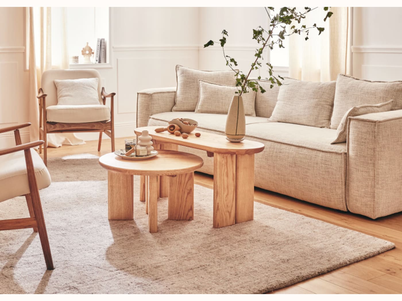 Tavolino ovale in legno massello BAOBAB - 120 cm