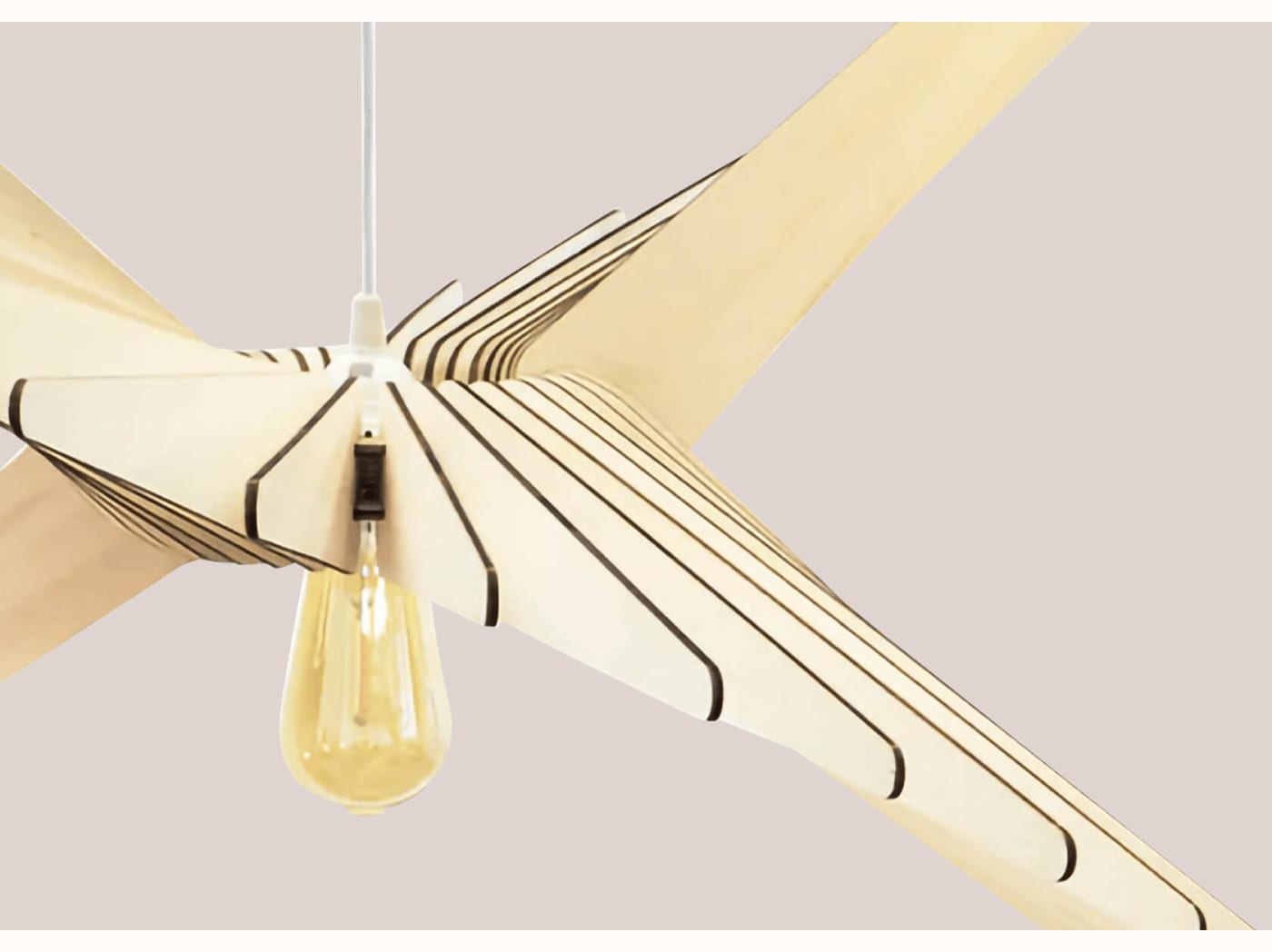 Lampada a sospensione in legno ALBATROS - Atelier Loupiote x Kipli