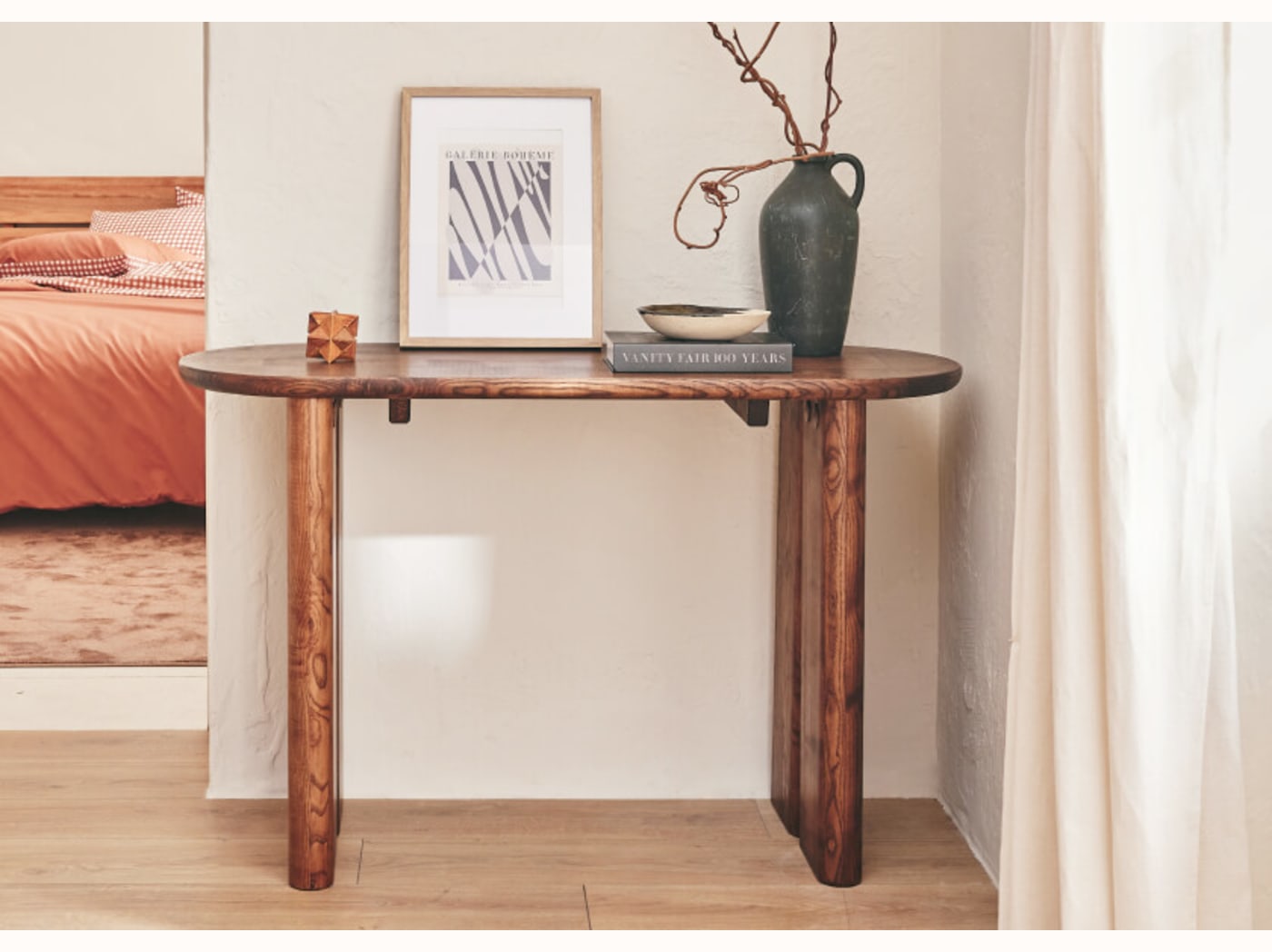 Consolle ovale in legno massello BAOBAB - 120 cm