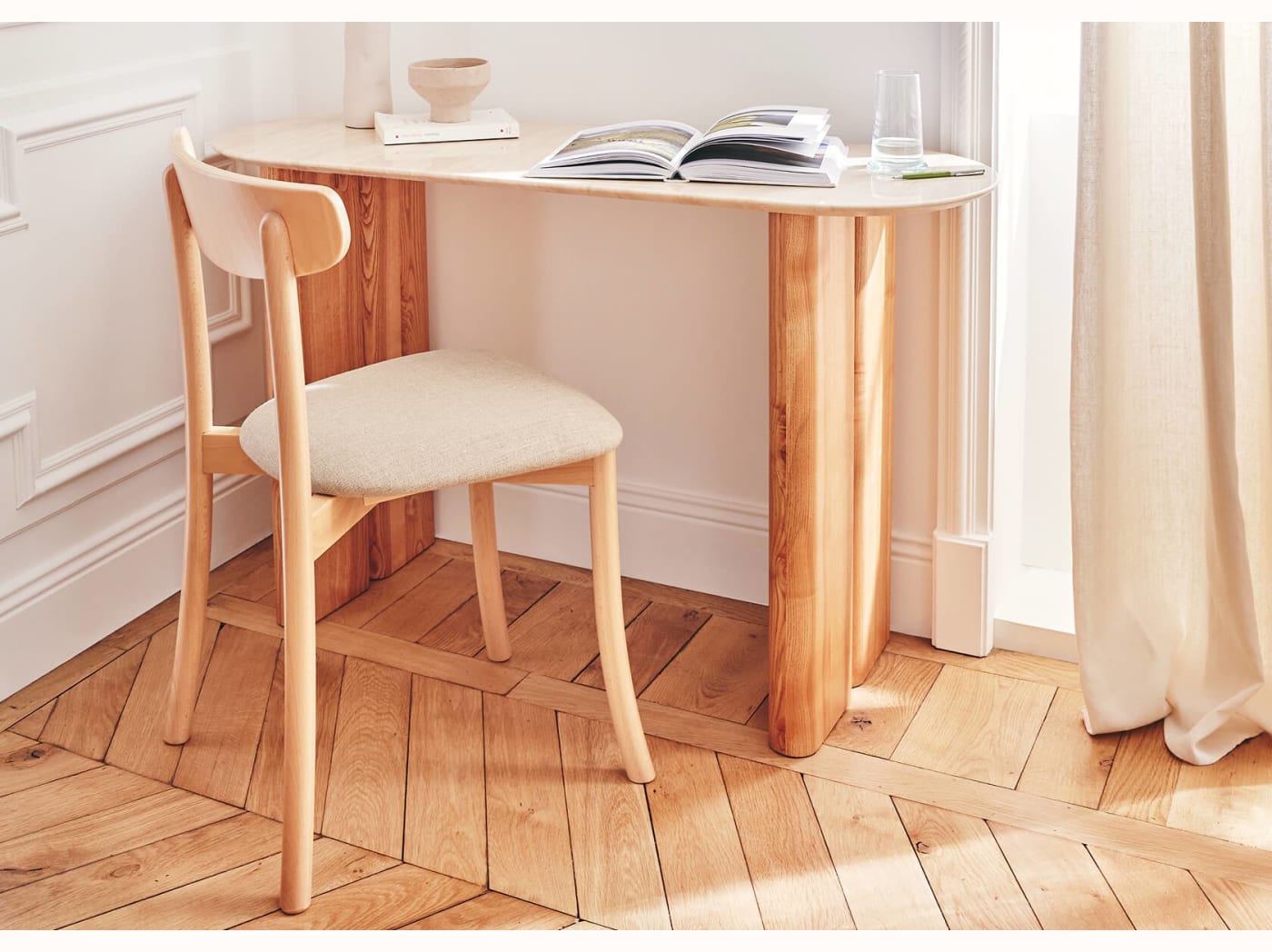 Sedia in legno massello TULIPE (set da 2)