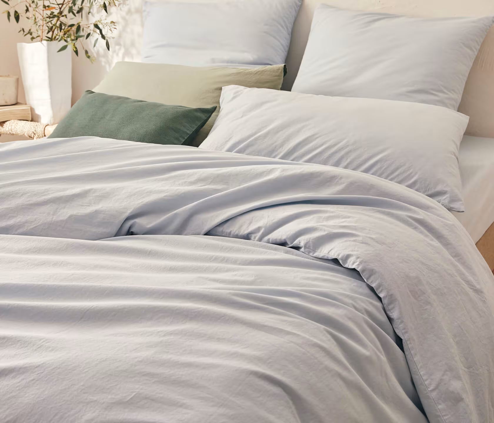Set da letto in cotone lavato