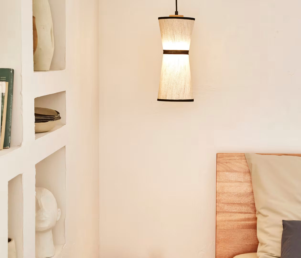 Lampada a sospensione in lino mini PURE