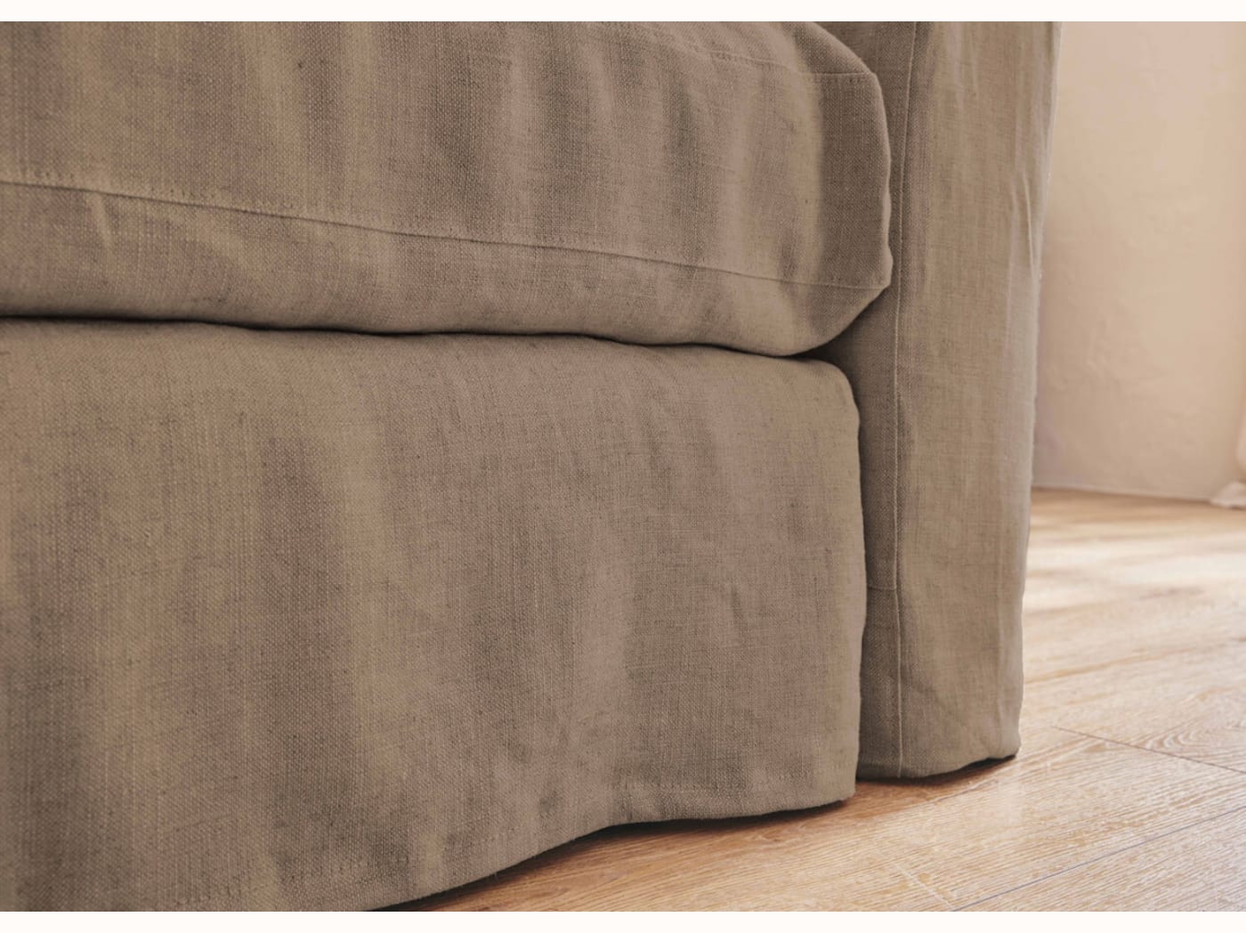 Poltrona ampia in lino LENO - 80 cm