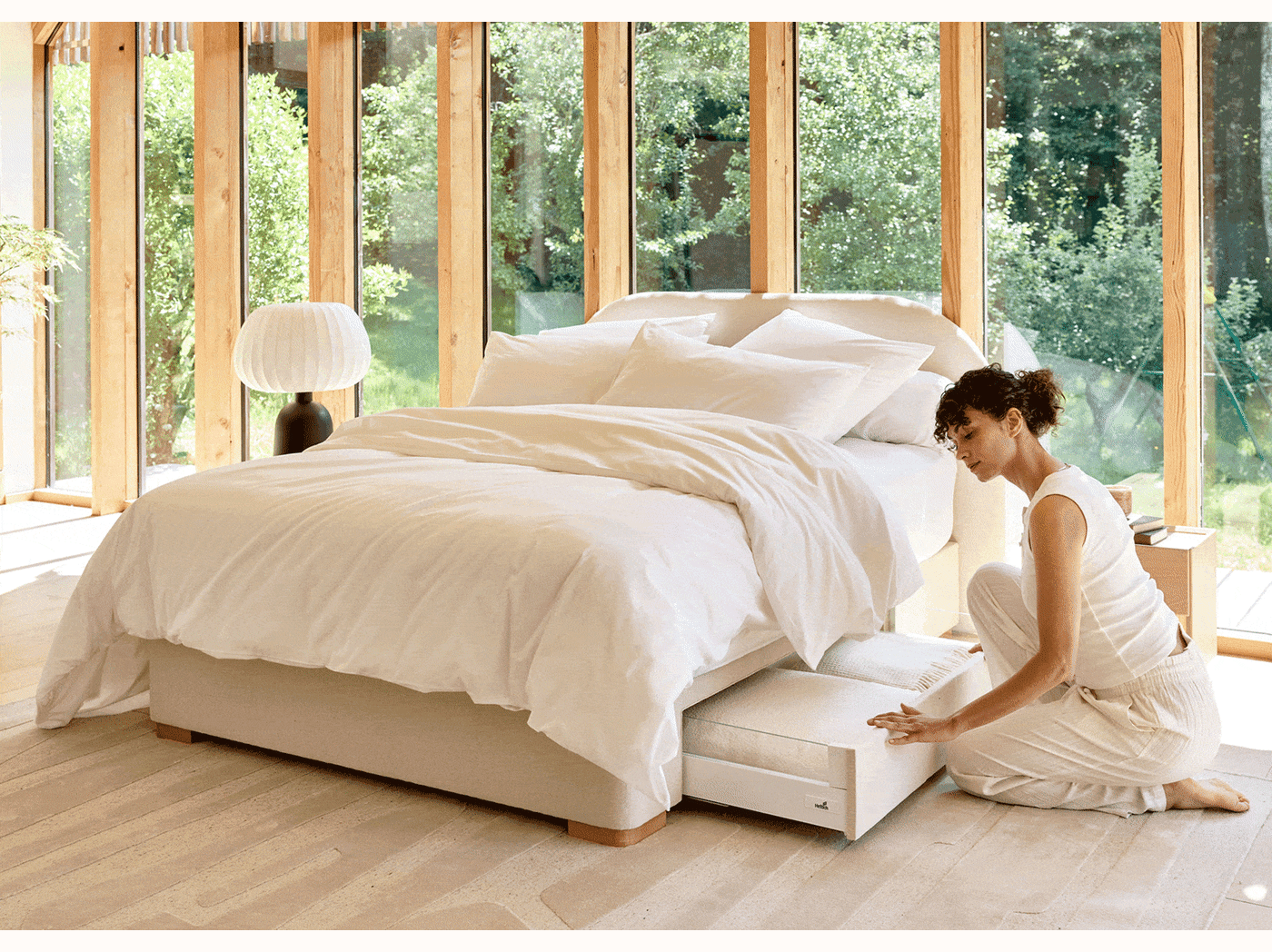 Letto imbottito con cassetti premium - LE LAC