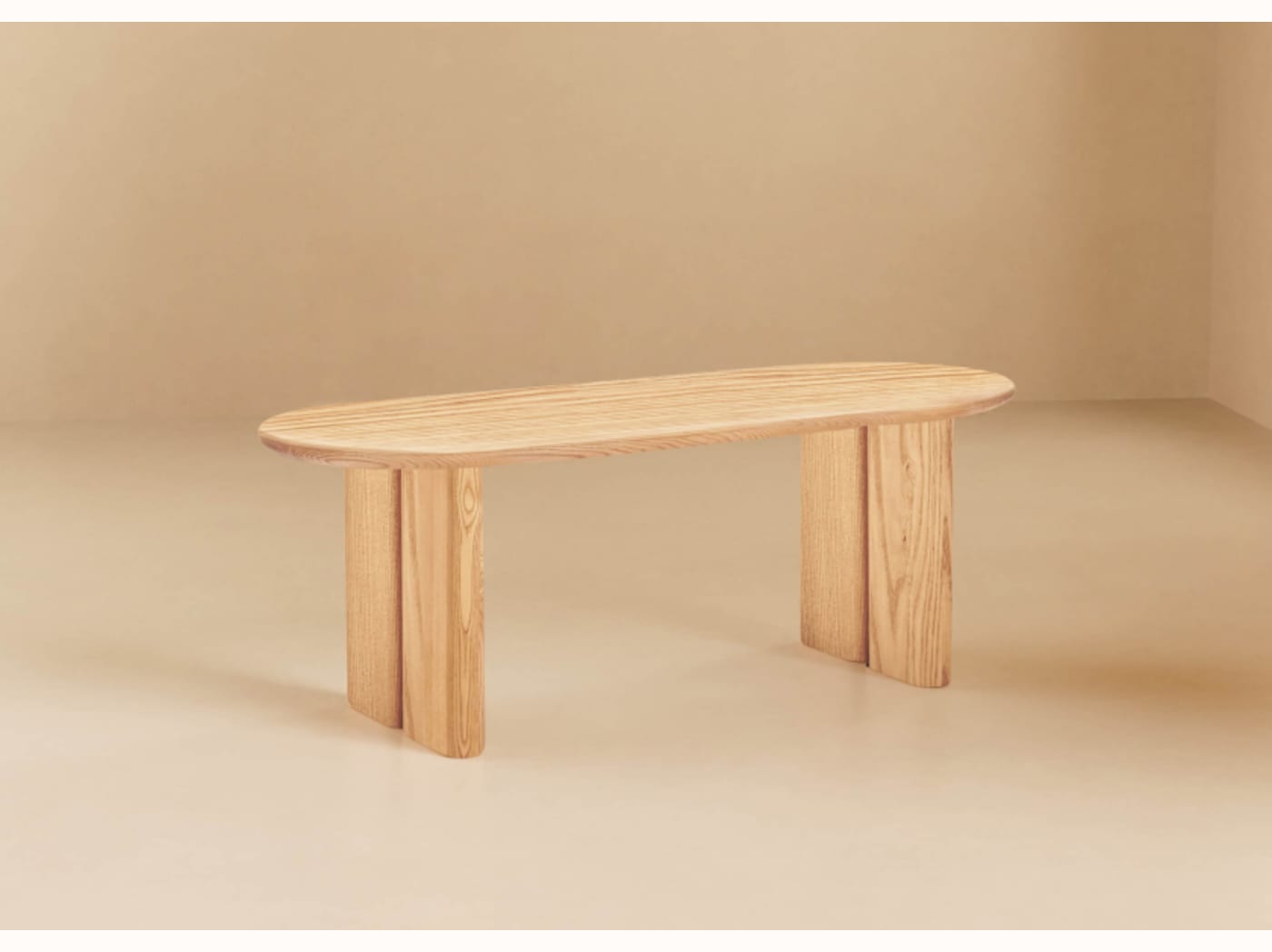 Panca ovale in legno massello BAOBAB - 120 cm