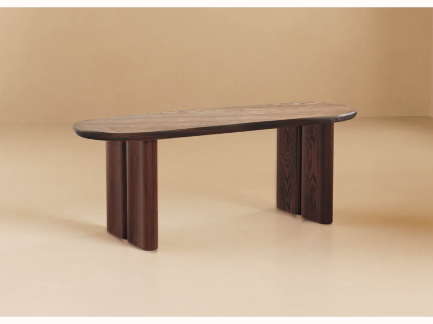 Panca ovale in legno massello BAOBAB - 120 cm