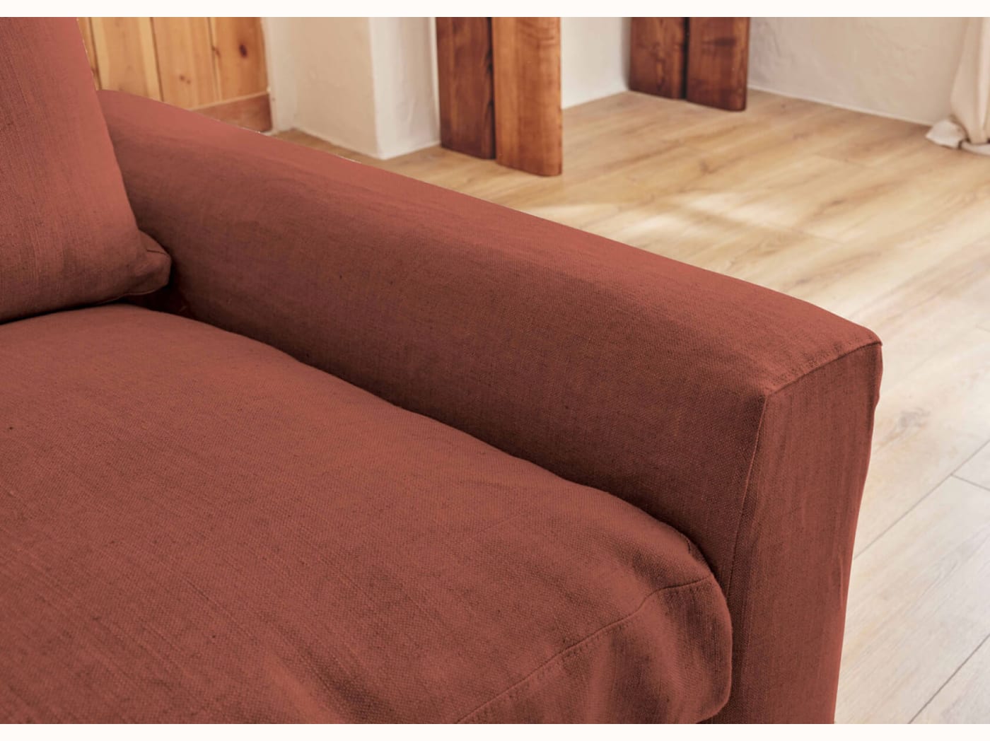 Poltrona ampia in lino LENO - 80 cm