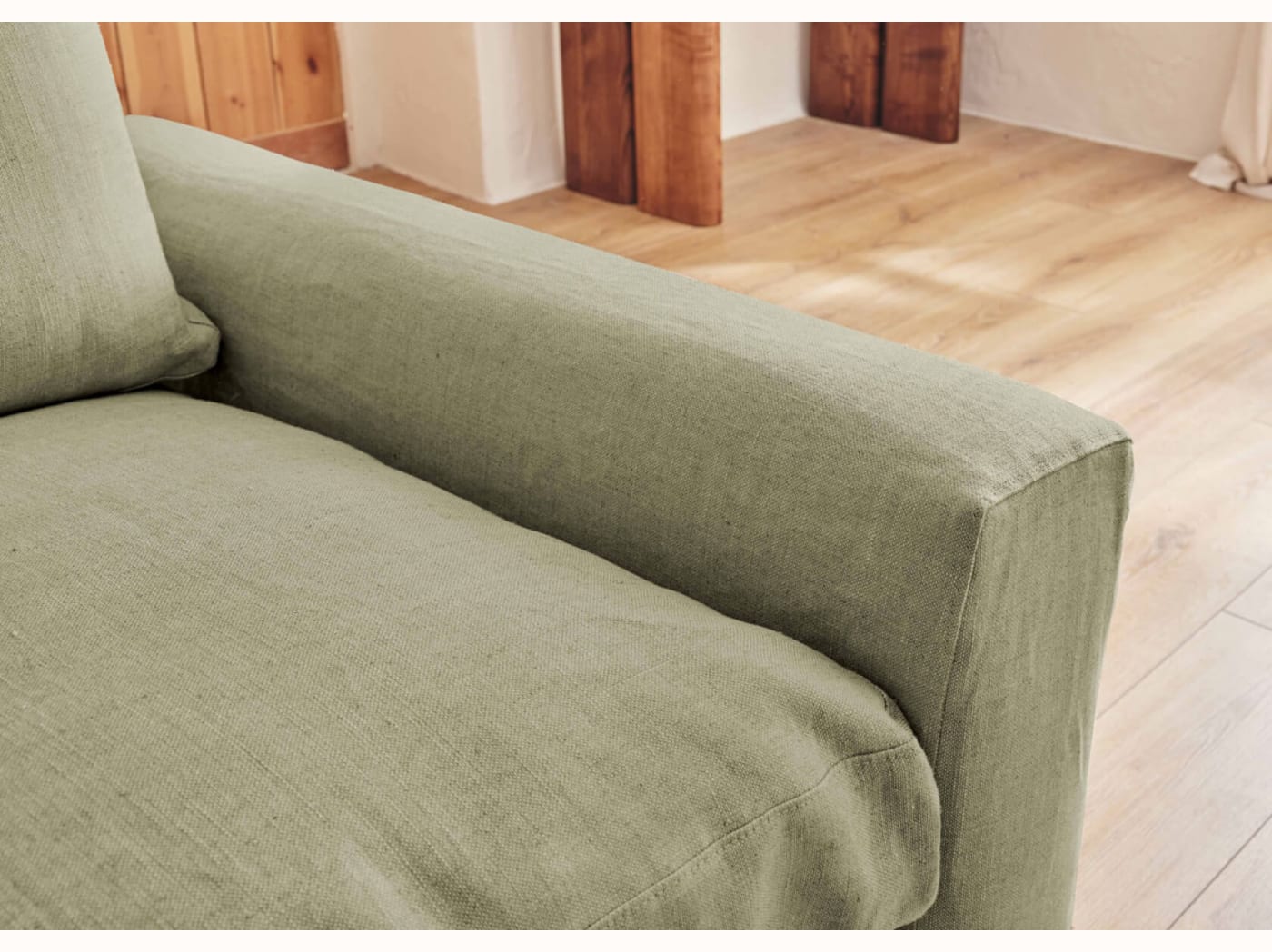 Poltrona ampia in lino LENO - 80 cm
