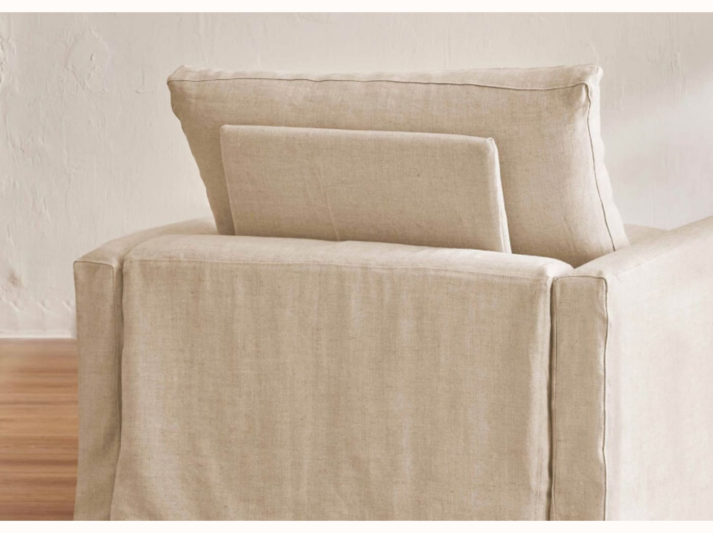Poltrona ampia in lino LENO - 80 cm