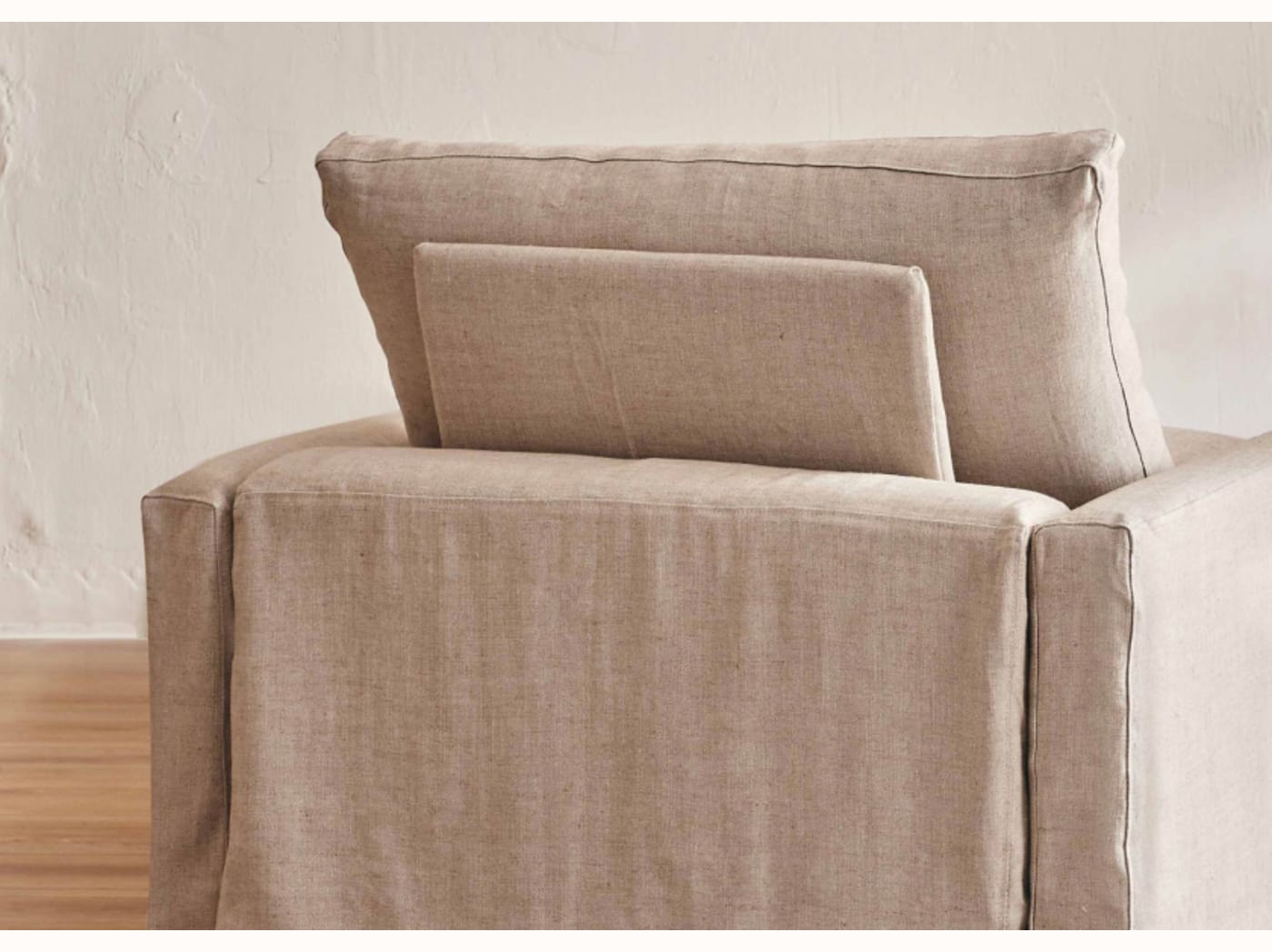 Poltrona ampia in lino LENO - 80 cm