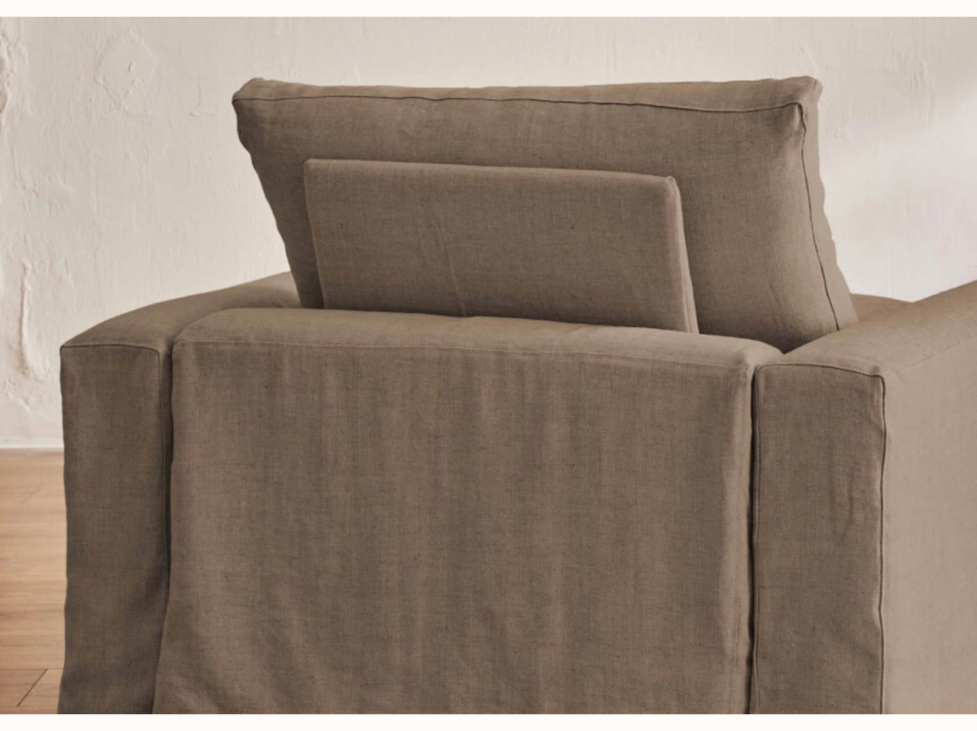 Poltrona ampia in lino LENO - 80 cm