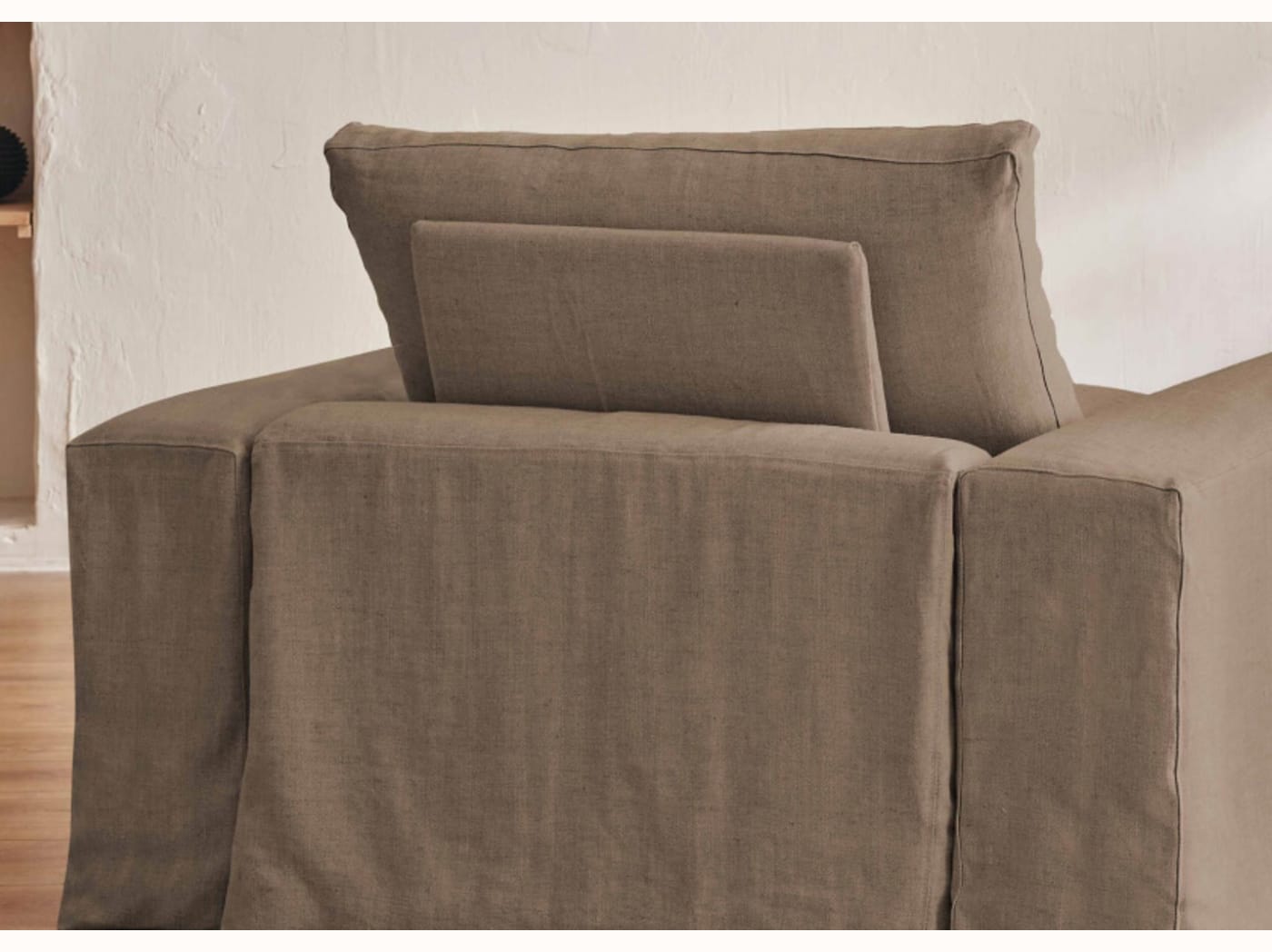 Poltrona ampia in lino LENO - 80 cm