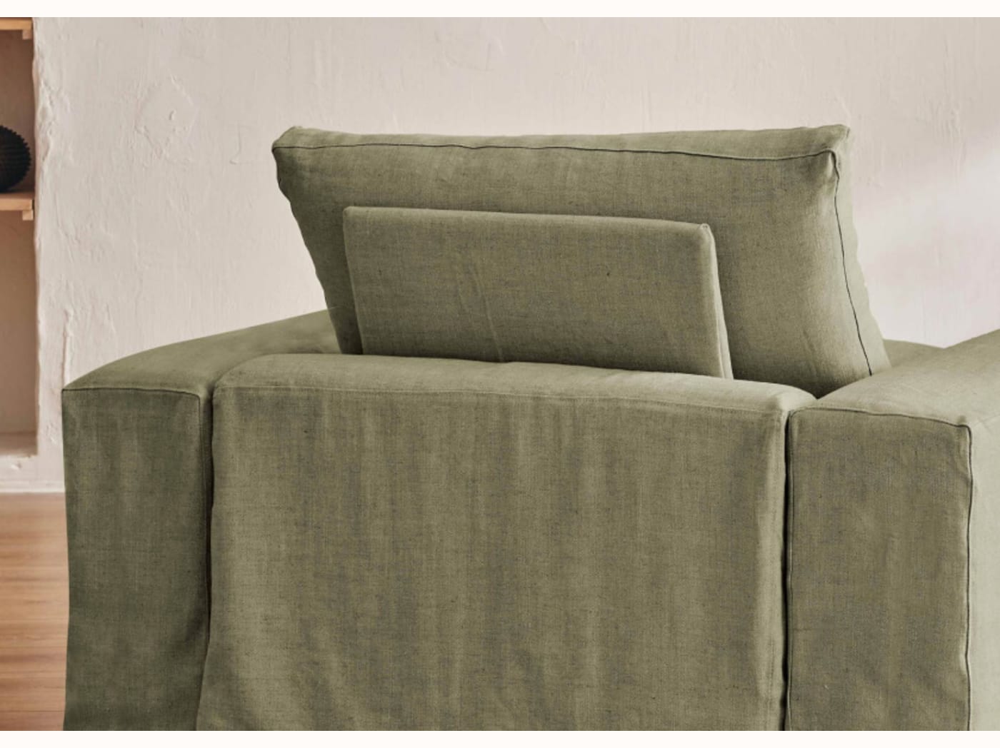 Poltrona ampia in lino LENO - 80 cm
