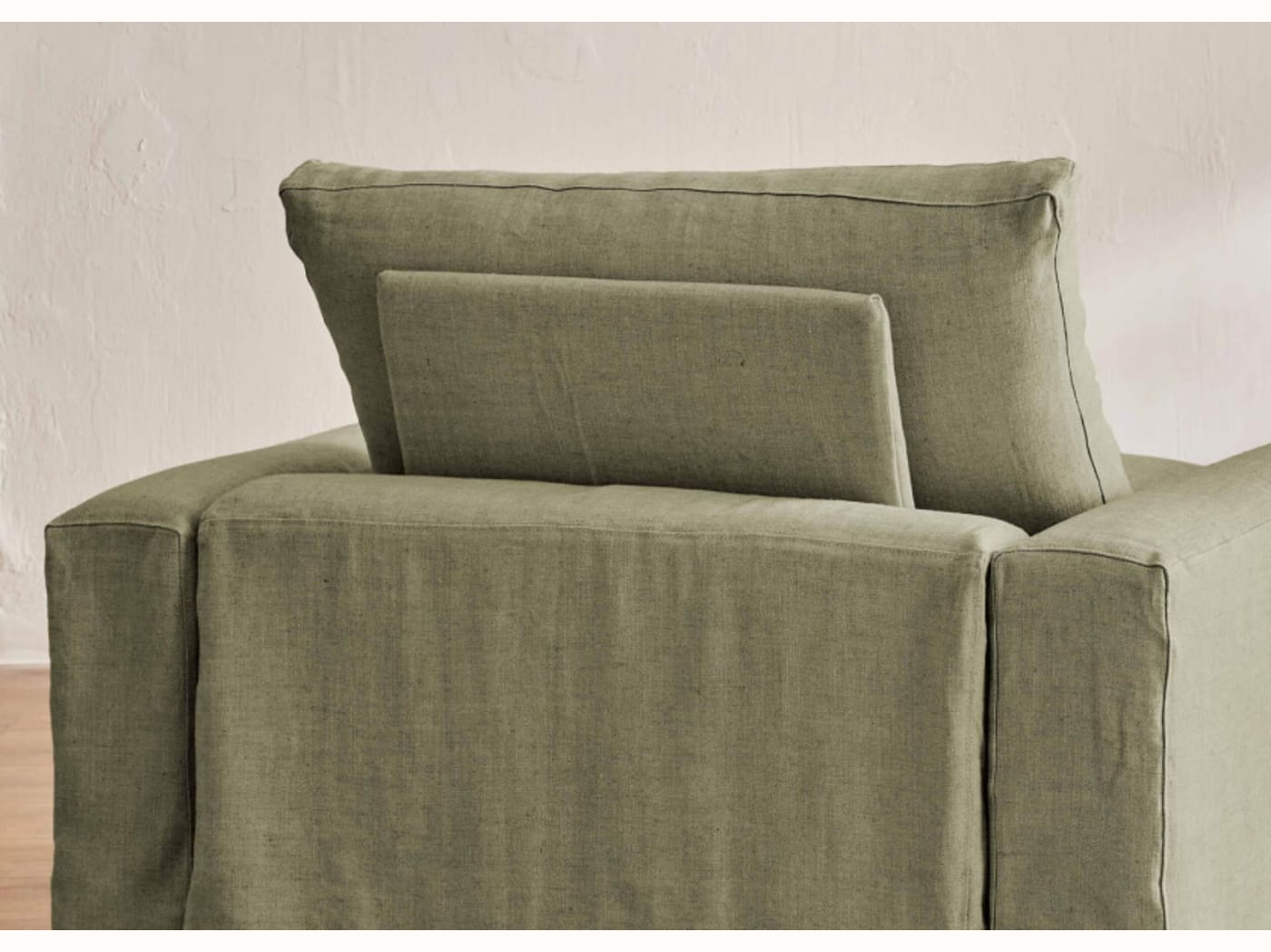 Poltrona ampia in lino LENO - 80 cm