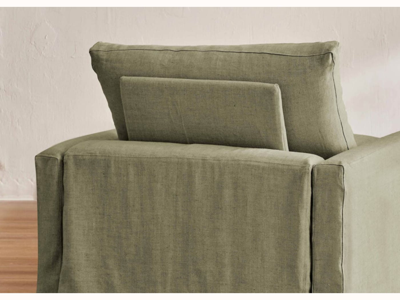 Poltrona ampia in lino LENO - 80 cm