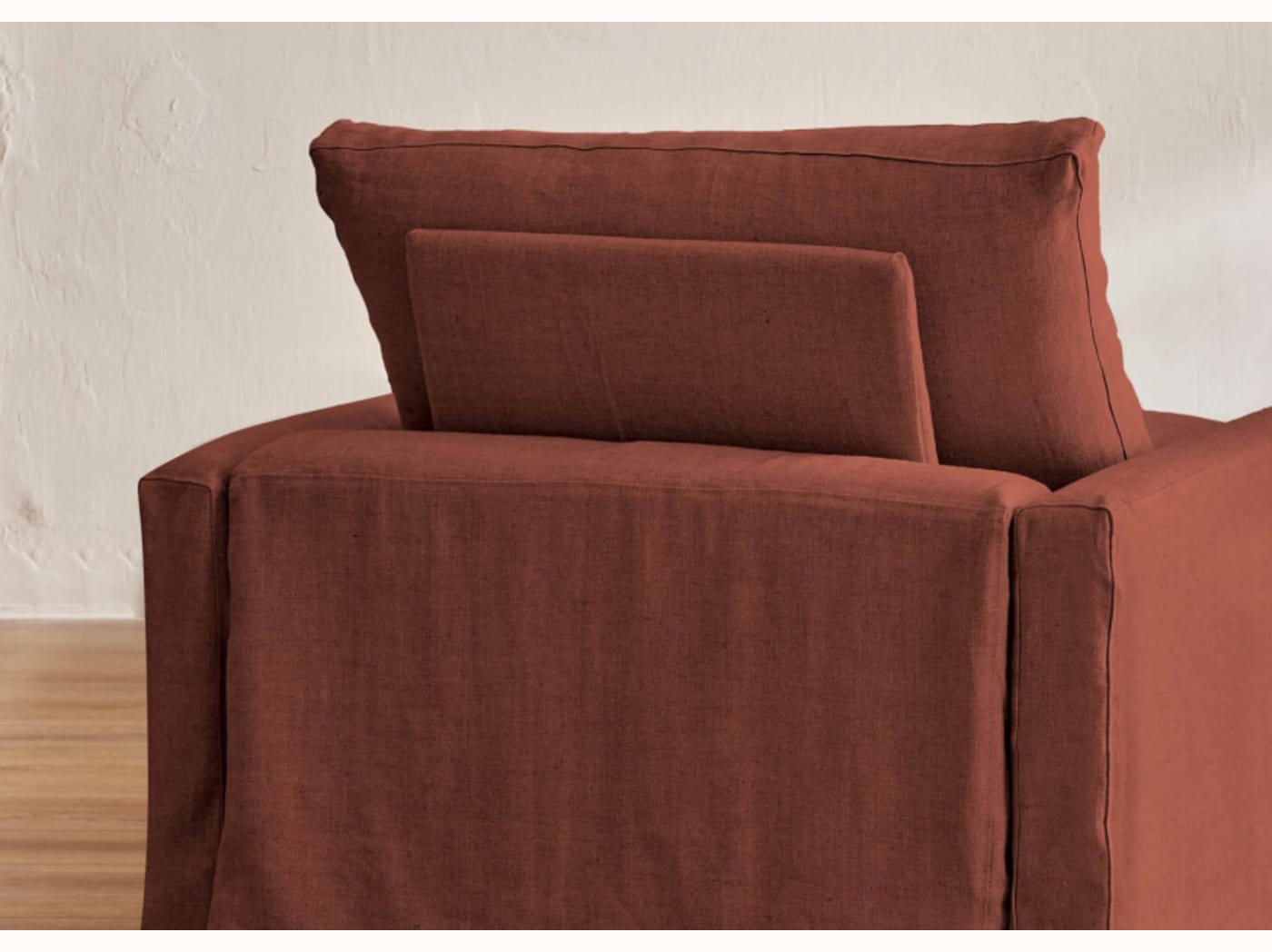 Poltrona ampia in lino LENO - 80 cm