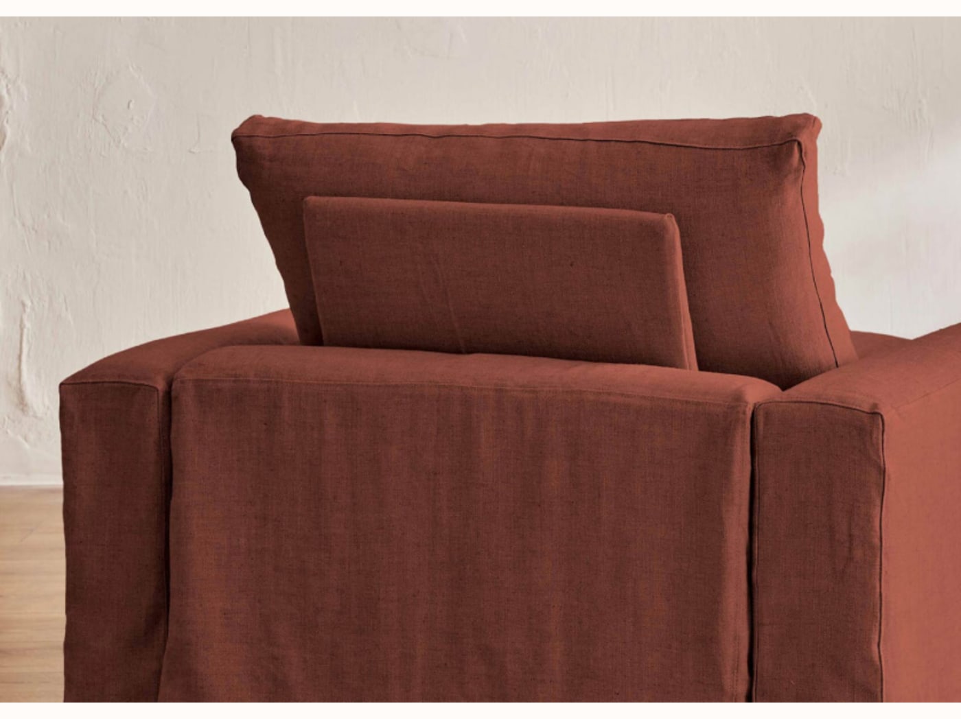 Poltrona ampia in lino LENO - 80 cm