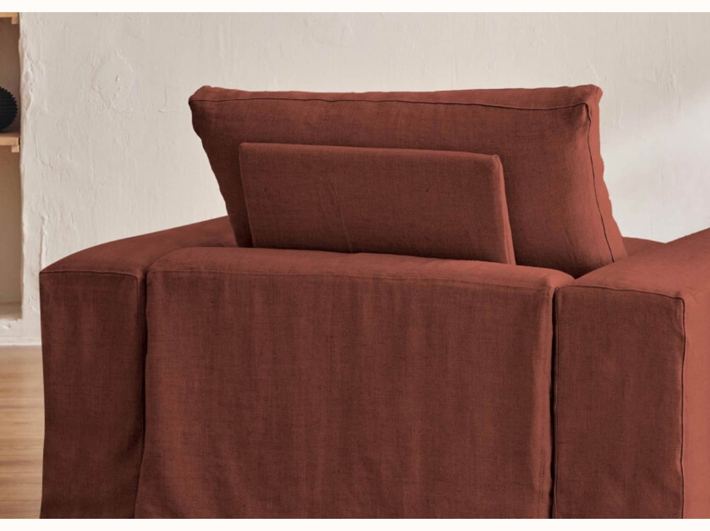 Poltrona ampia in lino LENO - 80 cm