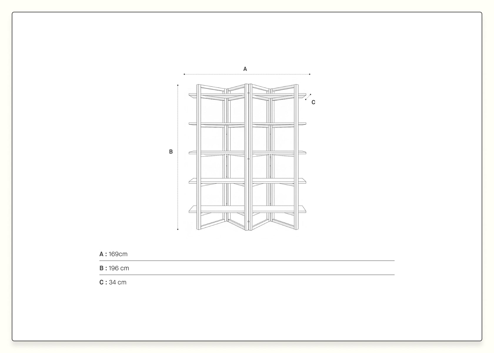Scaffale-libreria in legno massello ORI