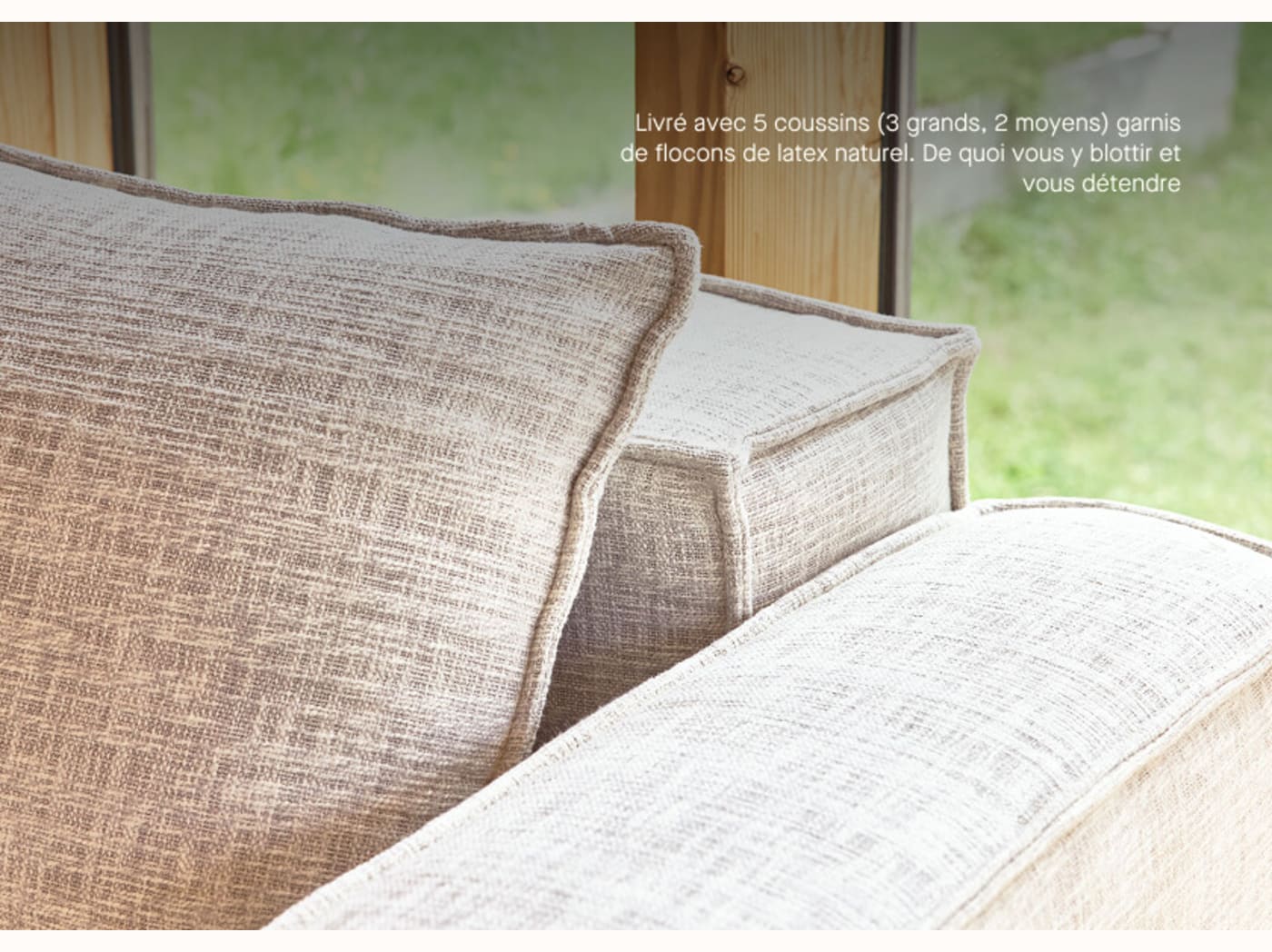 Divano letto con base in legno FOLIA