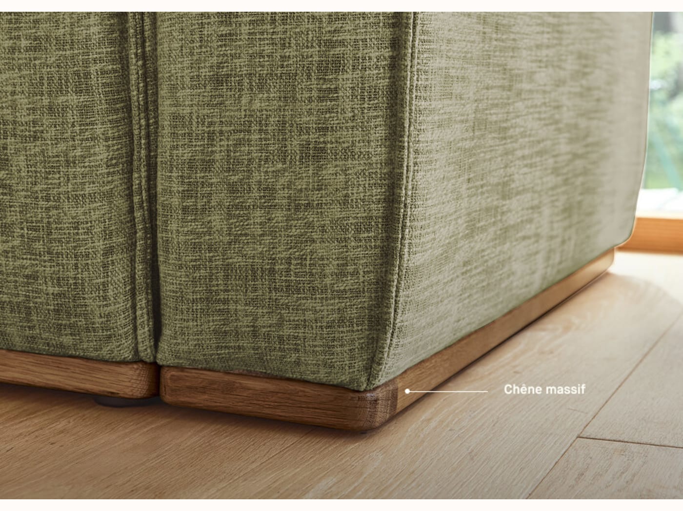 Divano letto con base in legno FOLIA