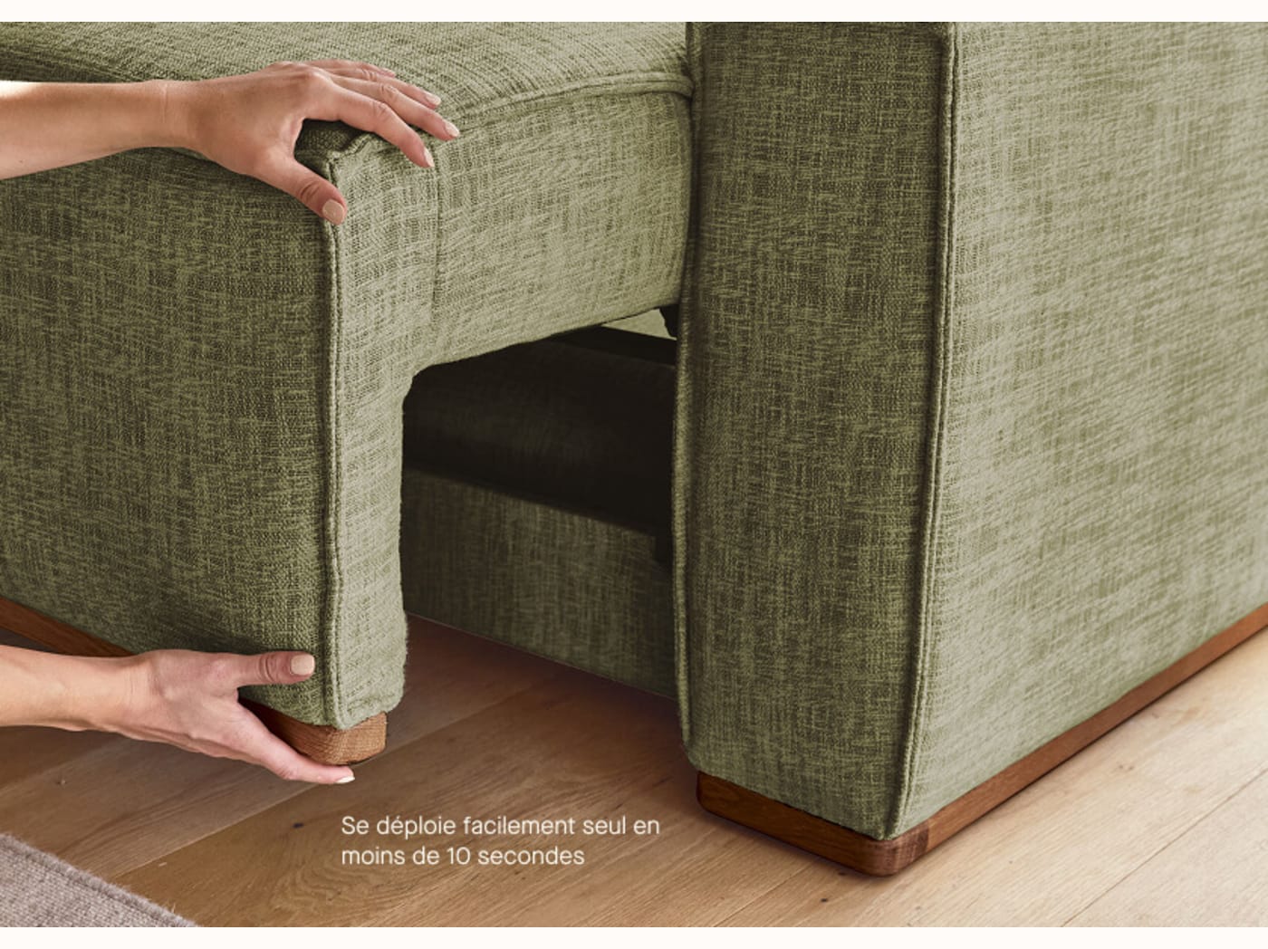 Divano letto con base in legno FOLIA