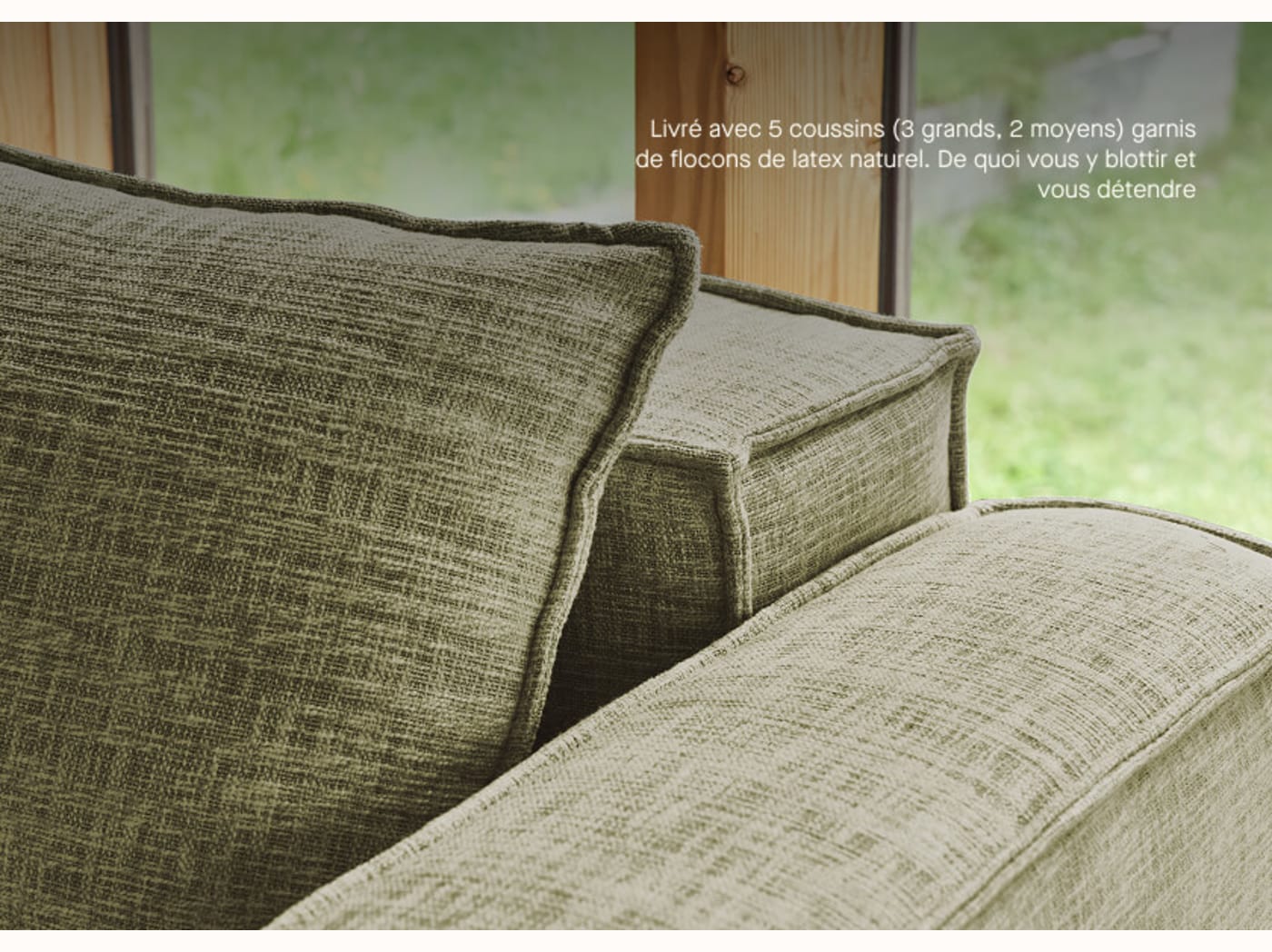 Divano letto con base in legno FOLIA