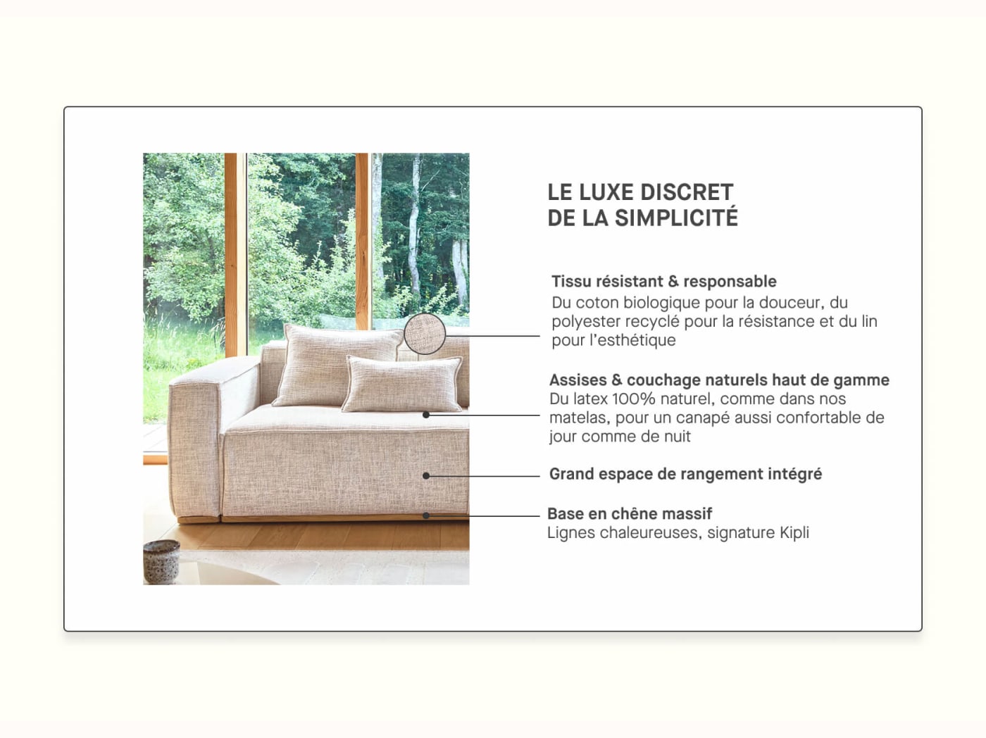 Divano letto con base in legno FOLIA