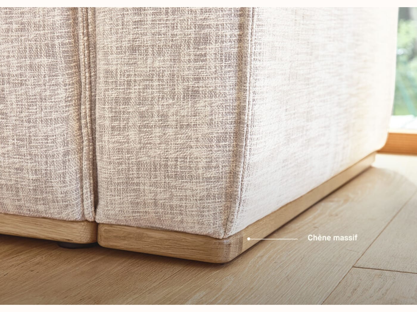 Divano letto con base in legno FOLIA