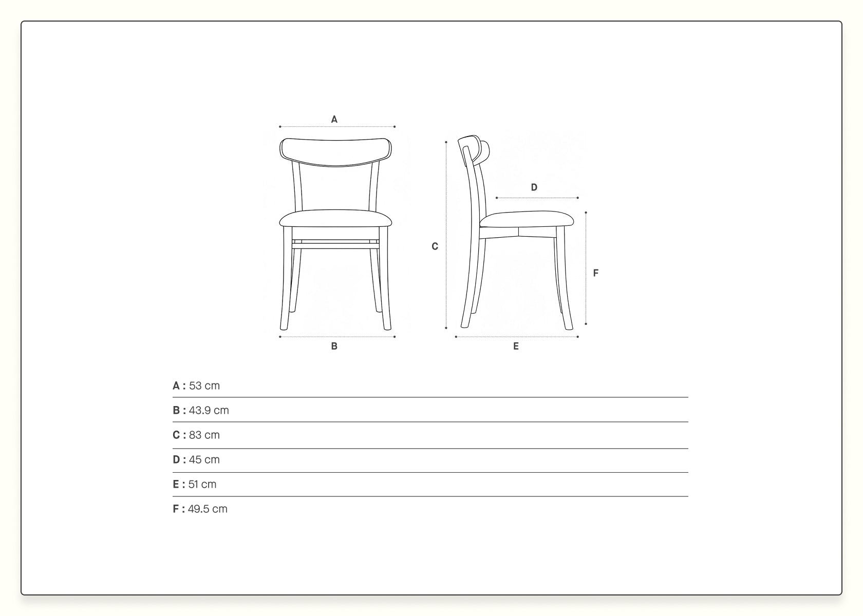 Sedia in legno massello TULIPE (set da 2)