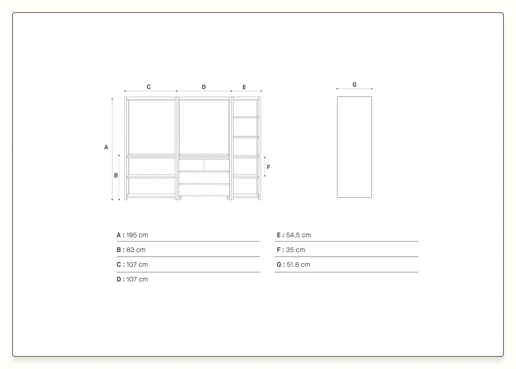 Dressing modulable en bois massif AVA