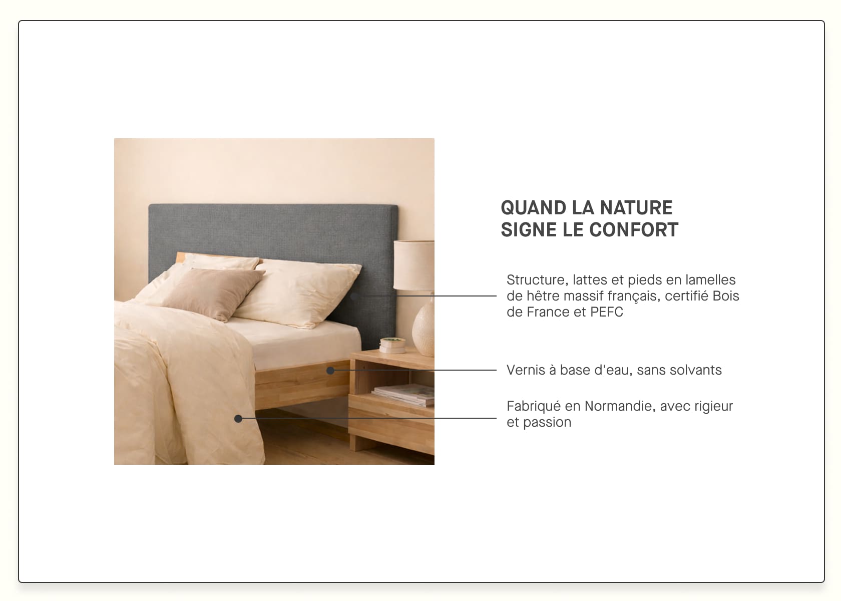 Letto con rete in legno massello AVA