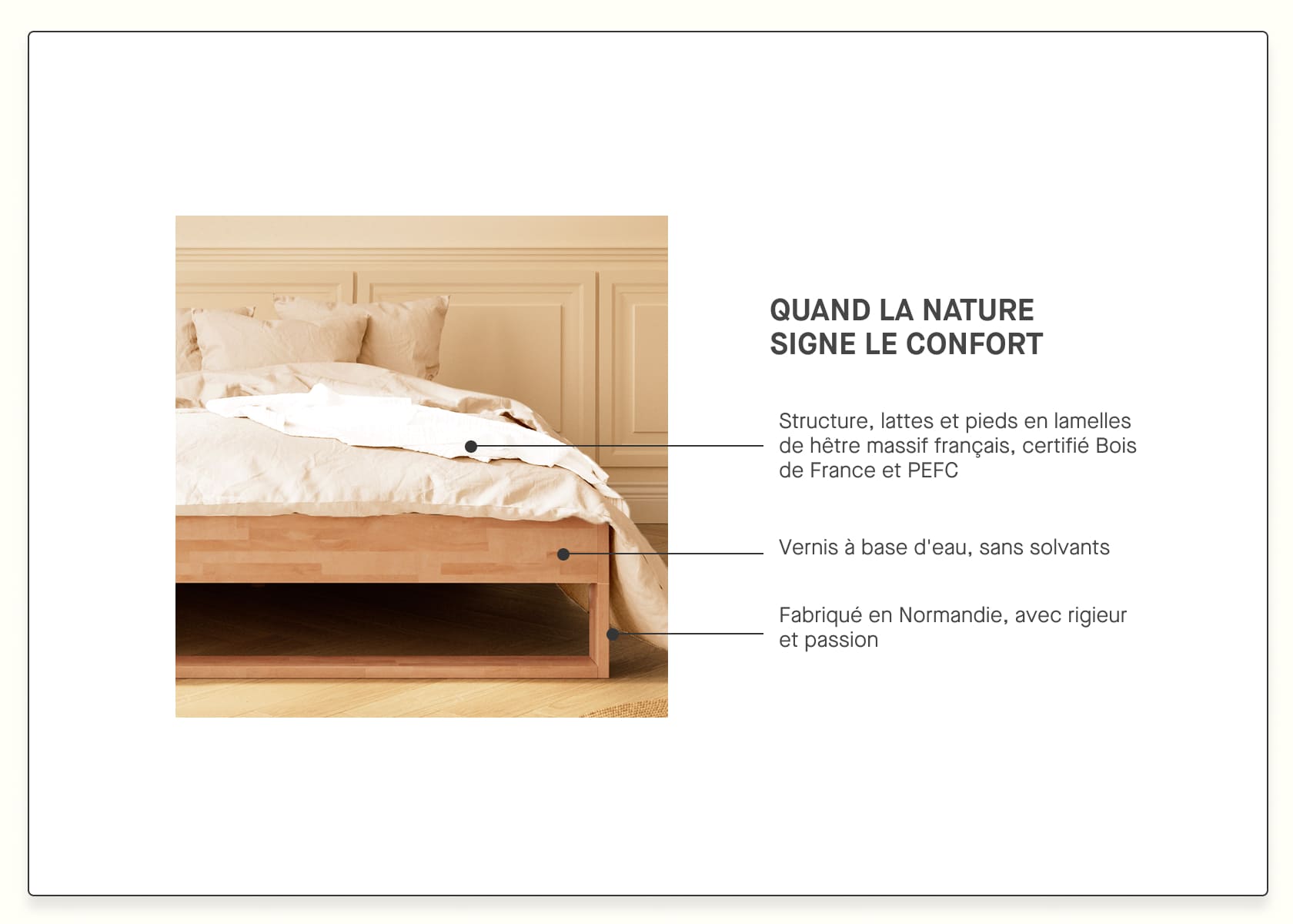 Letto con rete in legno massello AVA