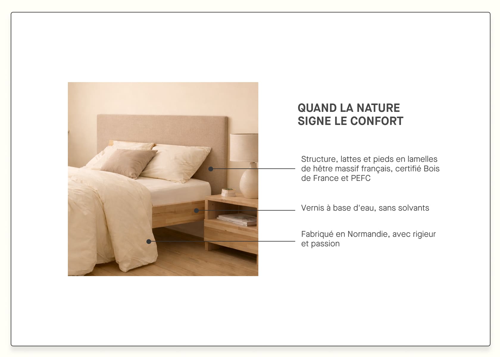 Letto con rete in legno massello AVA