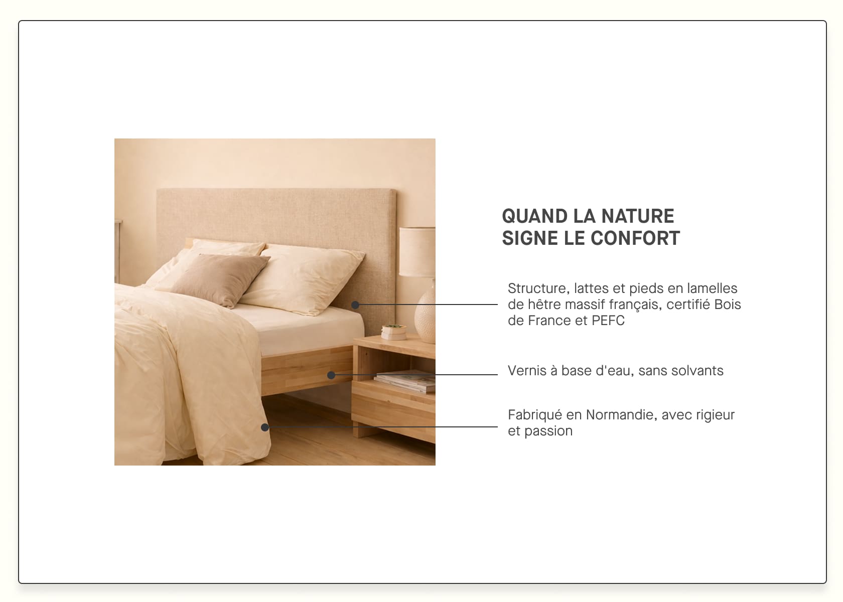 Letto con rete in legno massello AVA