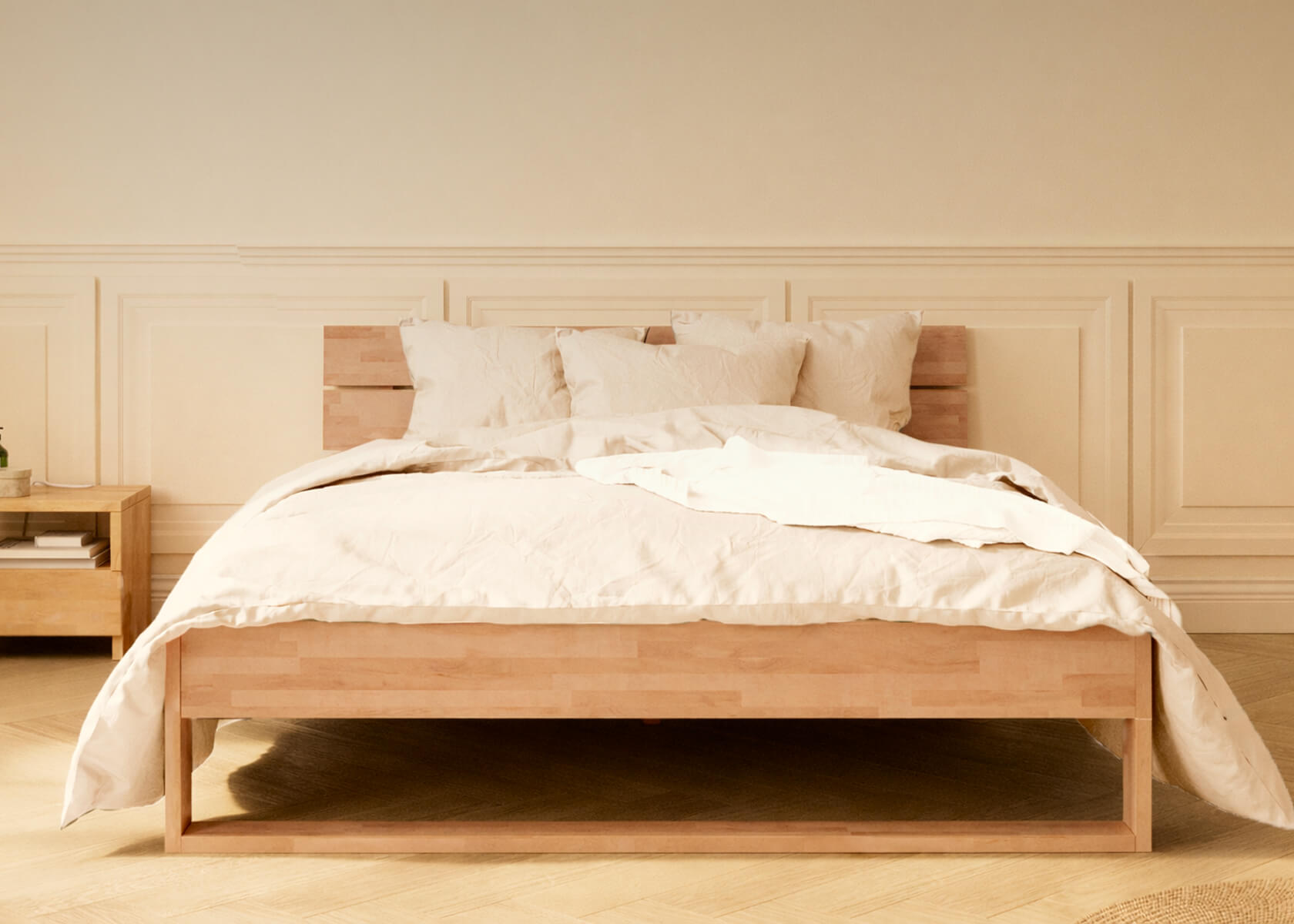 Letto con rete in legno massello AVA 